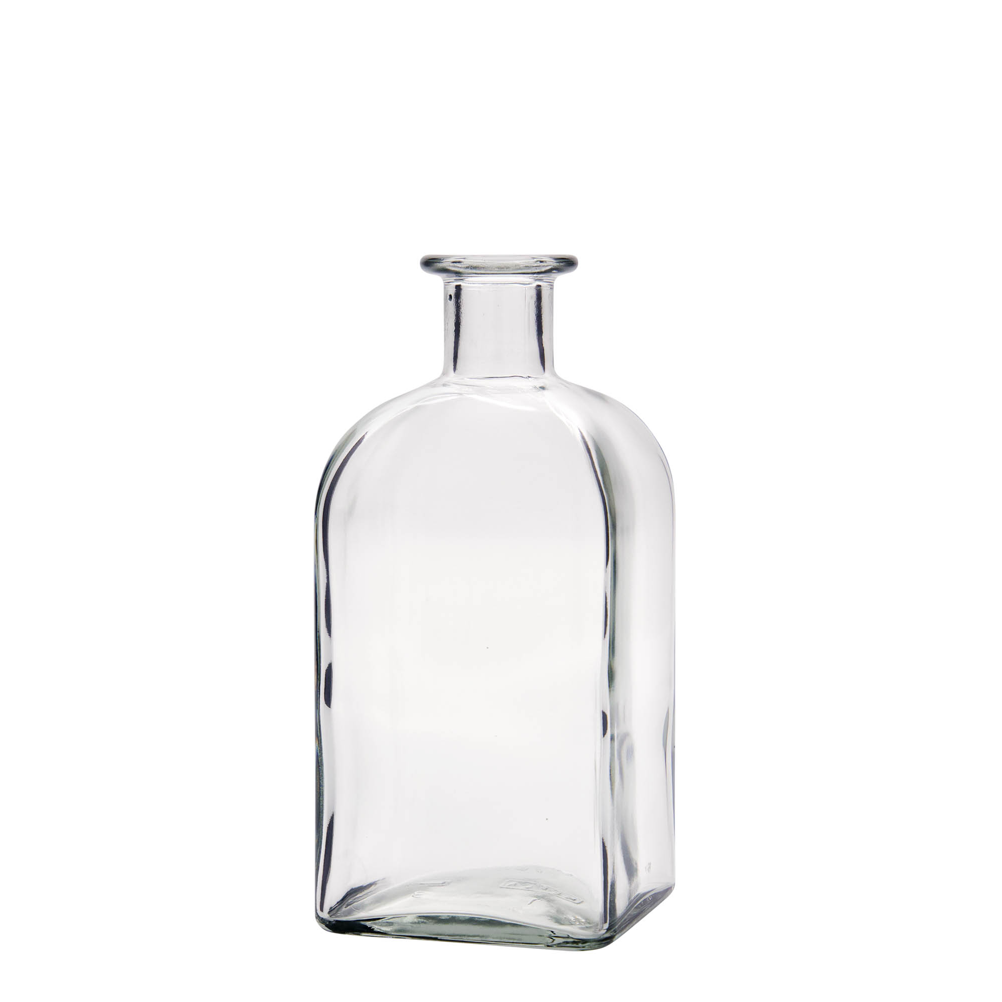 500 ml glass bottle Apotheker Carré, square, opening: cork