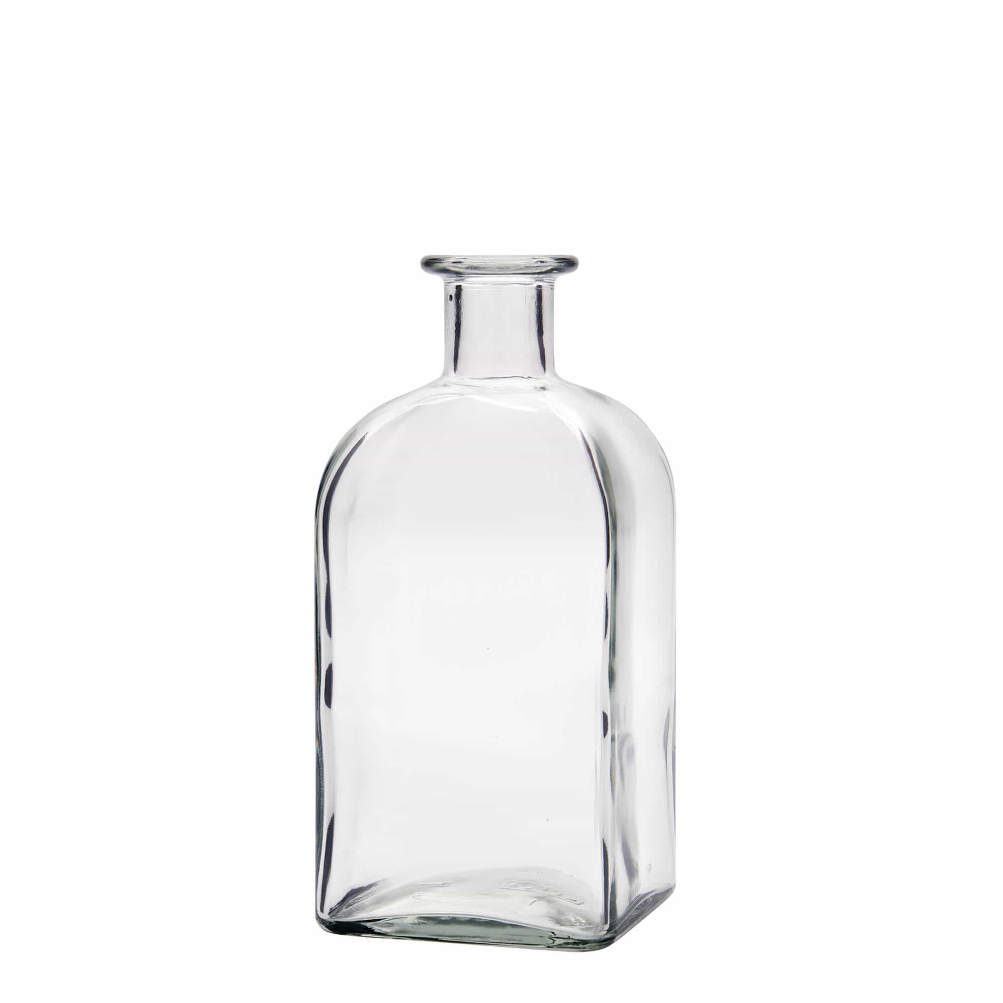 500 ml glass bottle Apotheker Carré, square, opening: cork