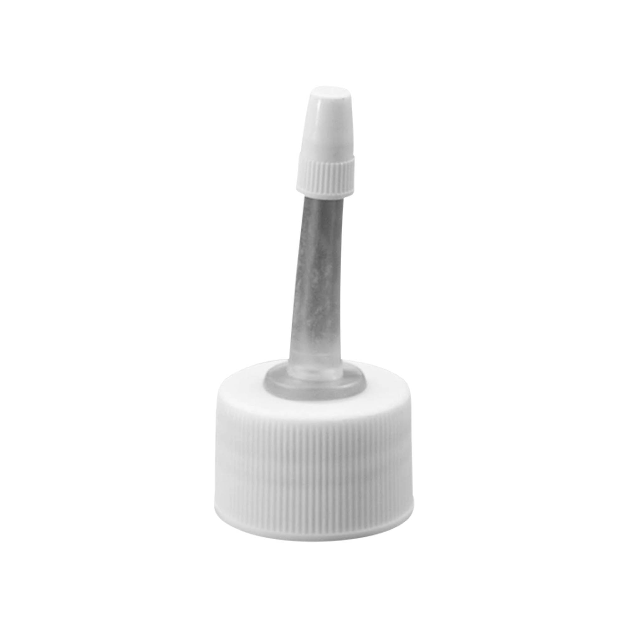 Screw cap with applicator, PP plastic, white, for opening: 24/410 Screw cap with applicator, PP plastic, white, for opening: 24/410