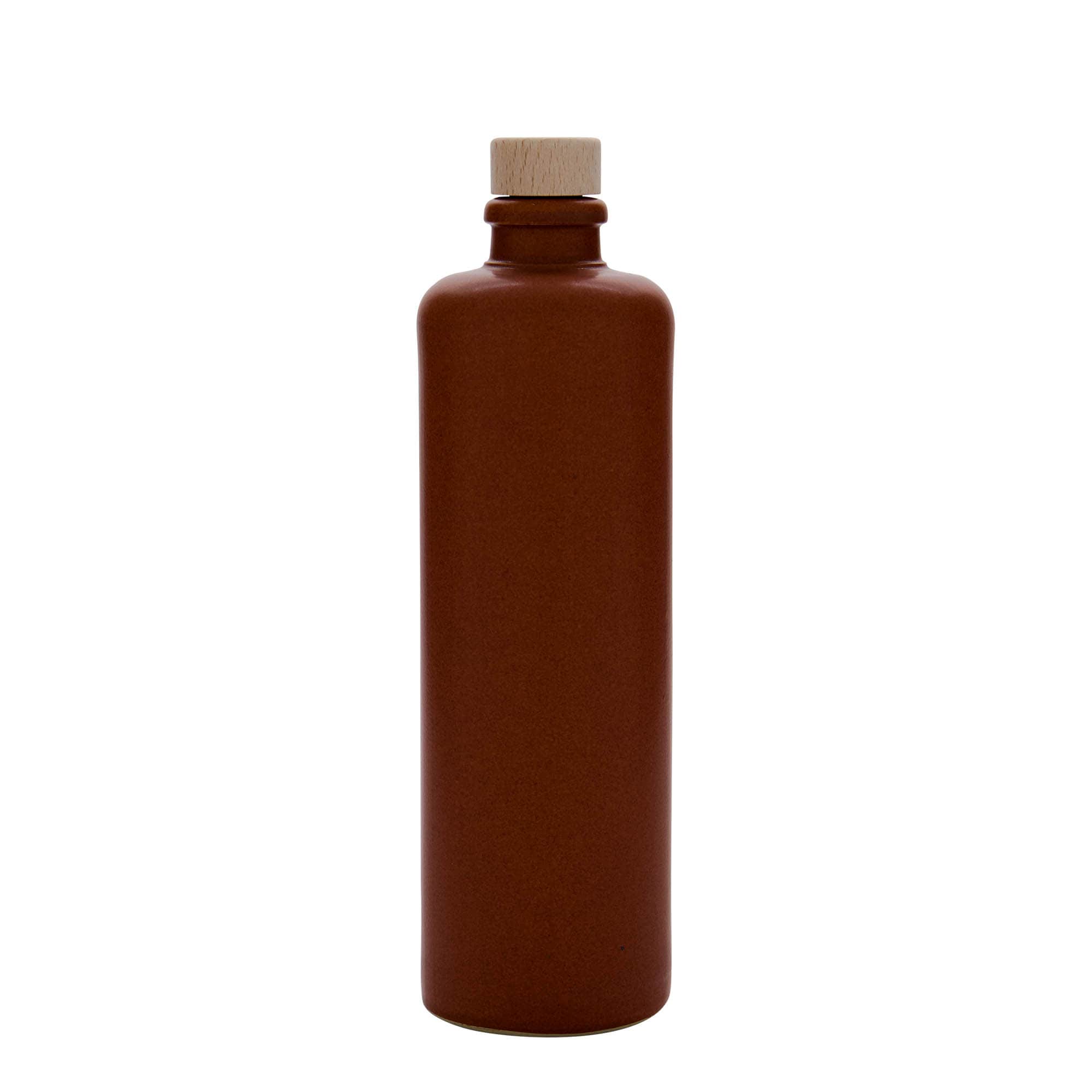 500 ml earthenware jug, stoneware, red-brown, mouth: cork