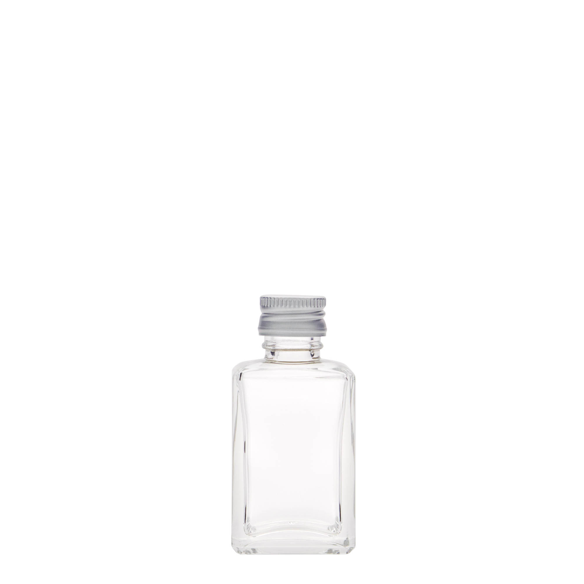 30 ml glass bottle 'Tamme', square, opening: PP 18 30 ml glass bottle 'Tamme', square, opening: PP 18