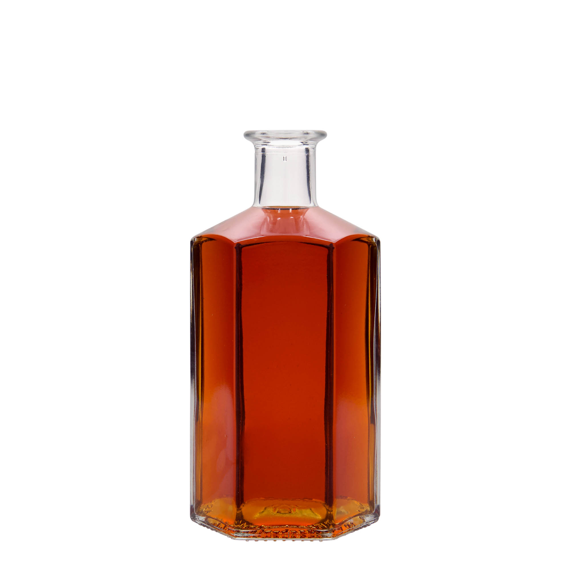 500 ml glass bottle apothecary ‘Jimmy’, hexagonal, opening: cork