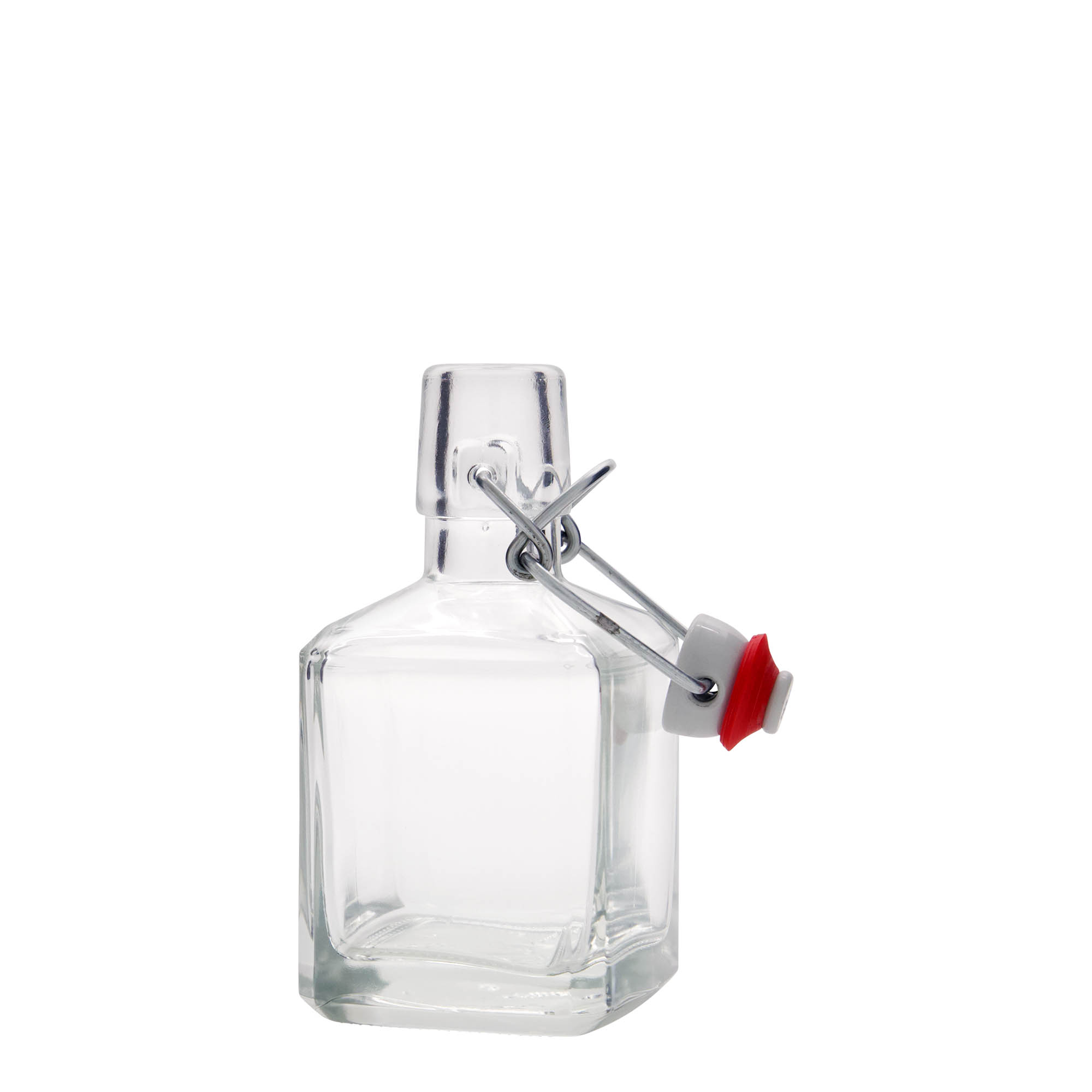 200 ml glass bottle 'Kubica', square, opening: swing top closure