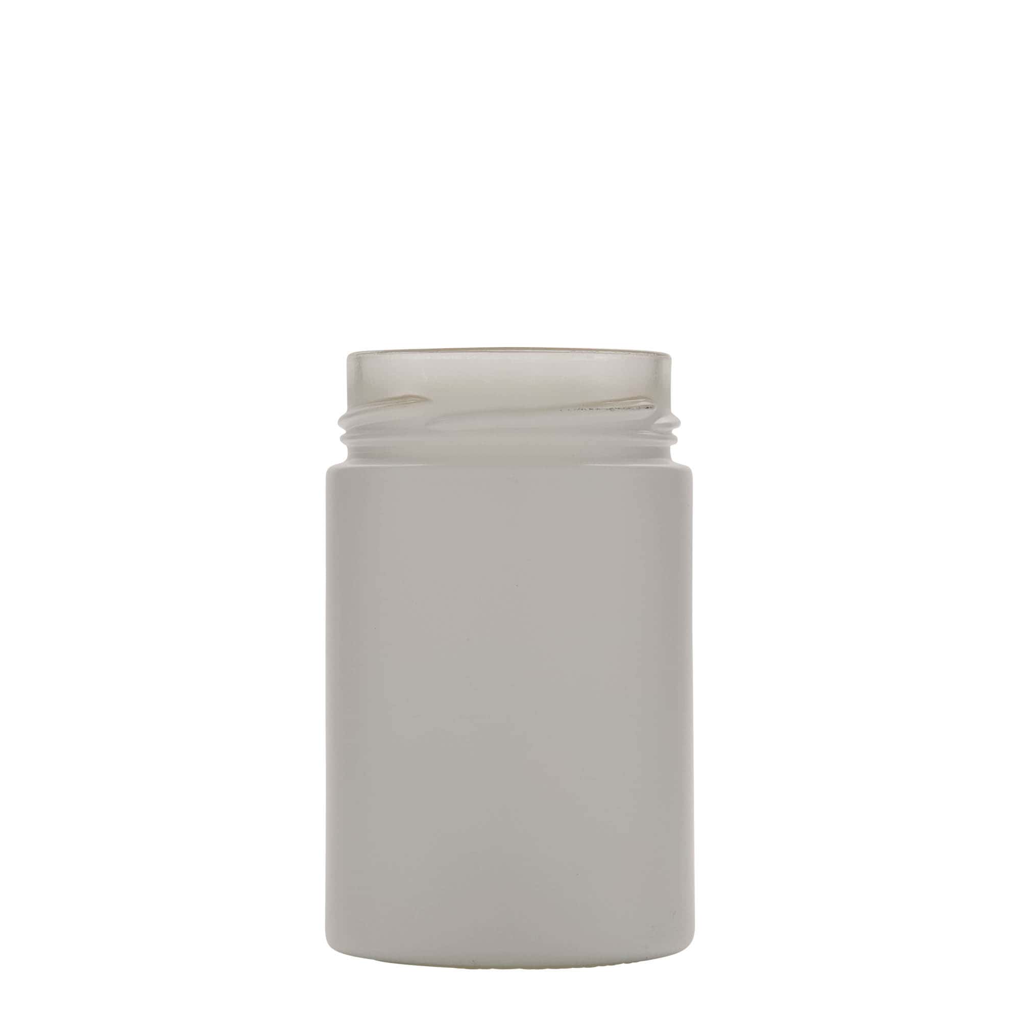 327 ml round glass ‘Aurora’, white, opening: Deep-Twist-off (DTO 66)