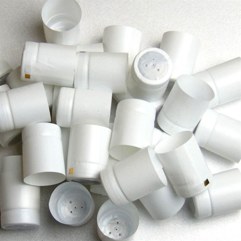 Heat shrink capsule 32x41, PVC plastic, white