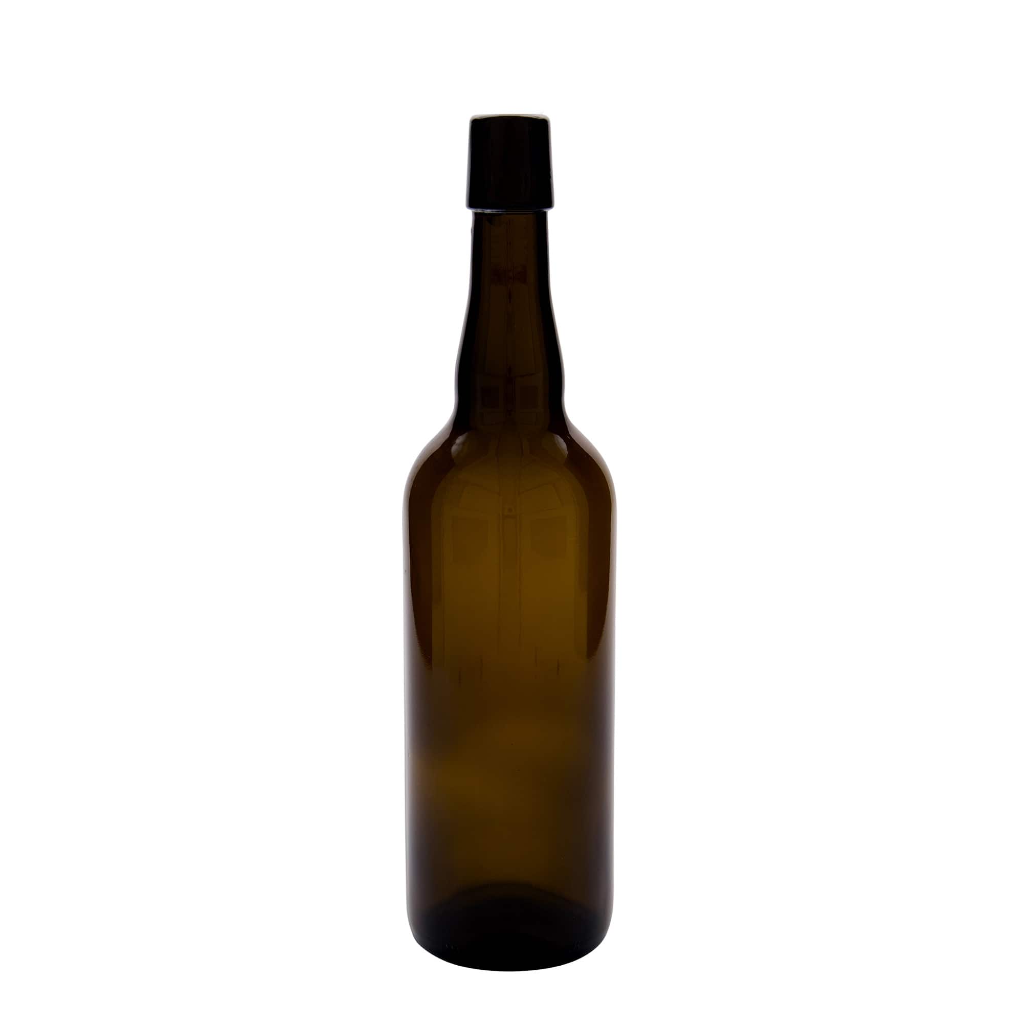 750 ml beer bottle Belgium, glass, brown, opening: swing top closure
