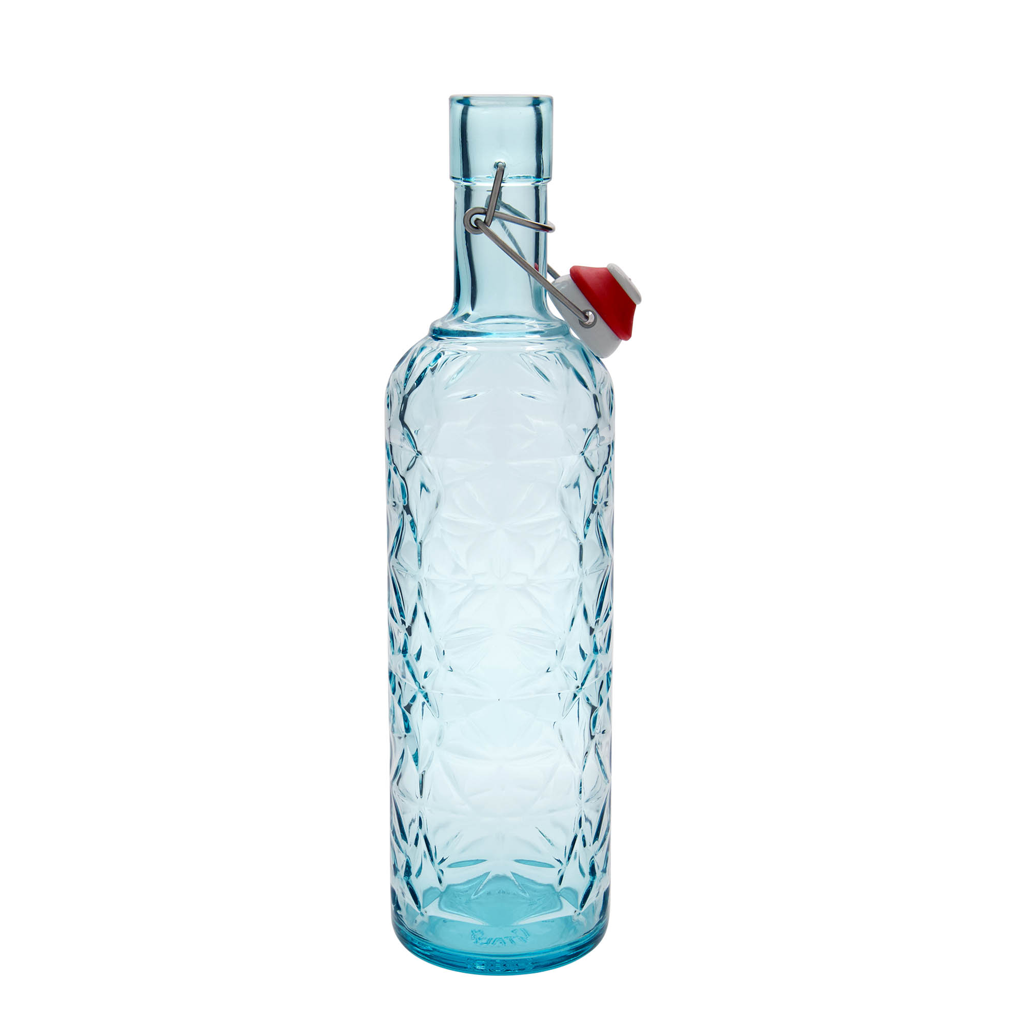1,000 ml glass bottle 'Oriente', azure blue, opening: swing top closure 1,000 ml glass bottle 'Oriente', azure blue, opening: swing top closure