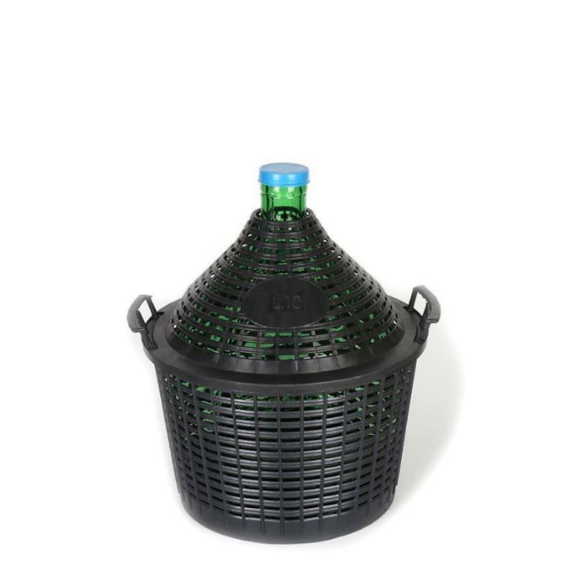 10 l narrow-necked balloon bottle, glass, green, opening: slip lid 10 l narrow-necked balloon bottle, glass, green, opening: slip lid