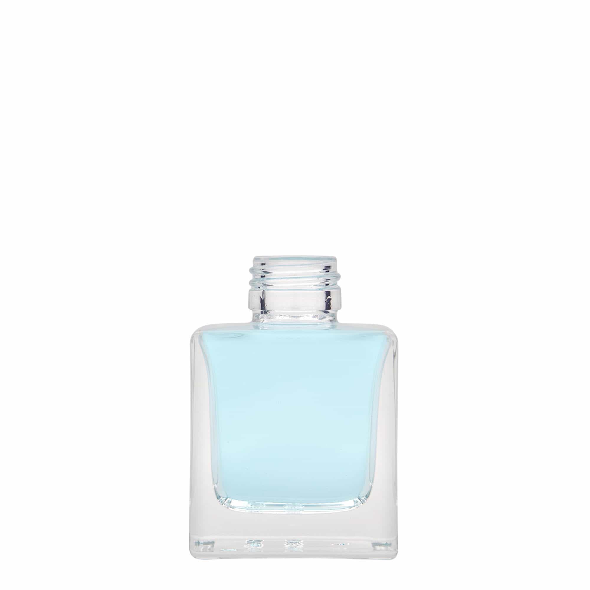 100 ml glass bottle 'Cube', square, opening: PP 28