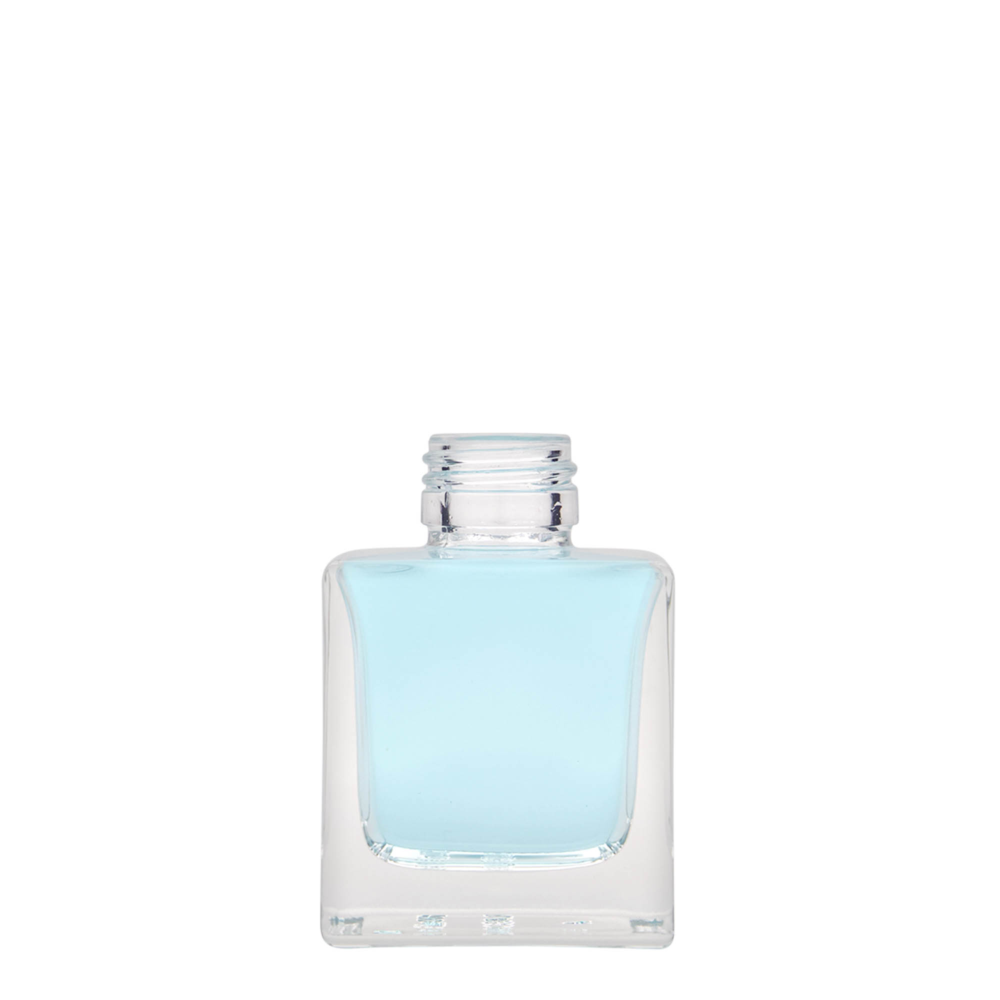 100 ml glass bottle ‘Cube’, square, opening: PP 28