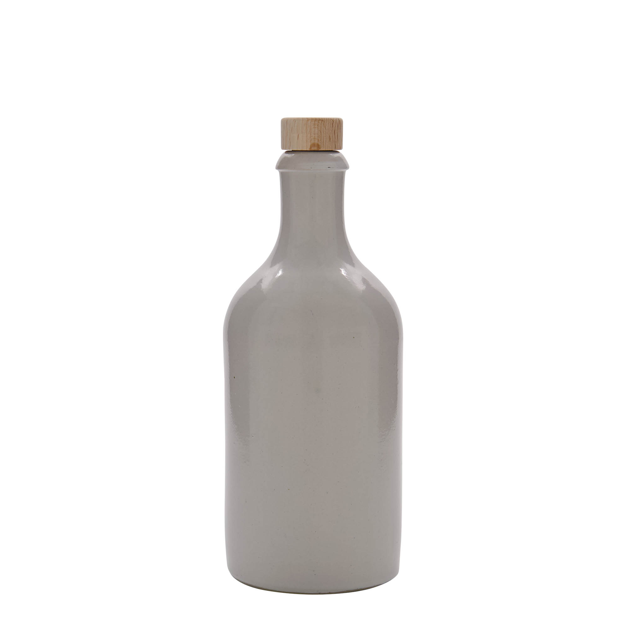 500 ml clay jug, stoneware, white, mouth: cork