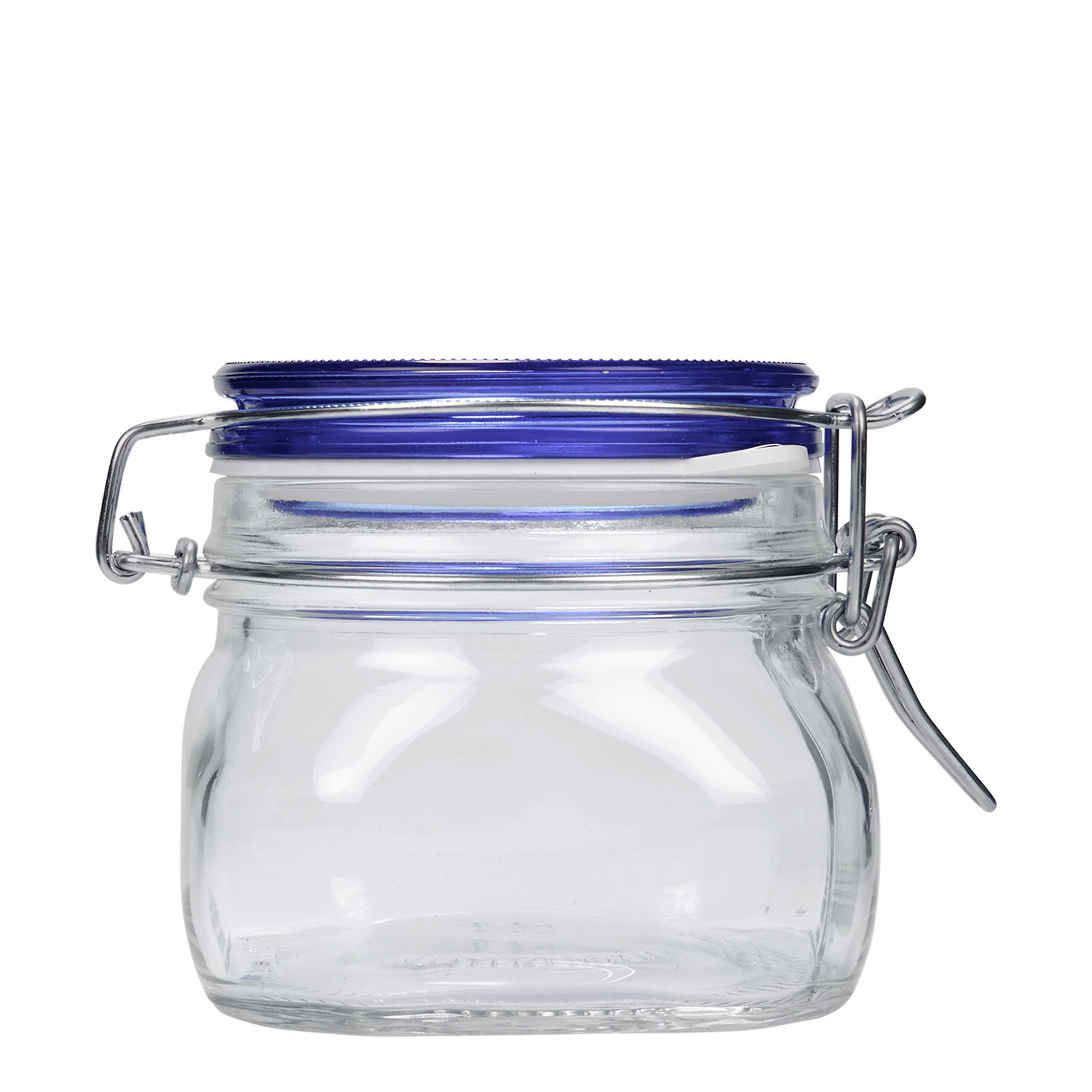 500 ml wire bail jar ‘Fido’ Blue Top, square, opening: wire bail closure