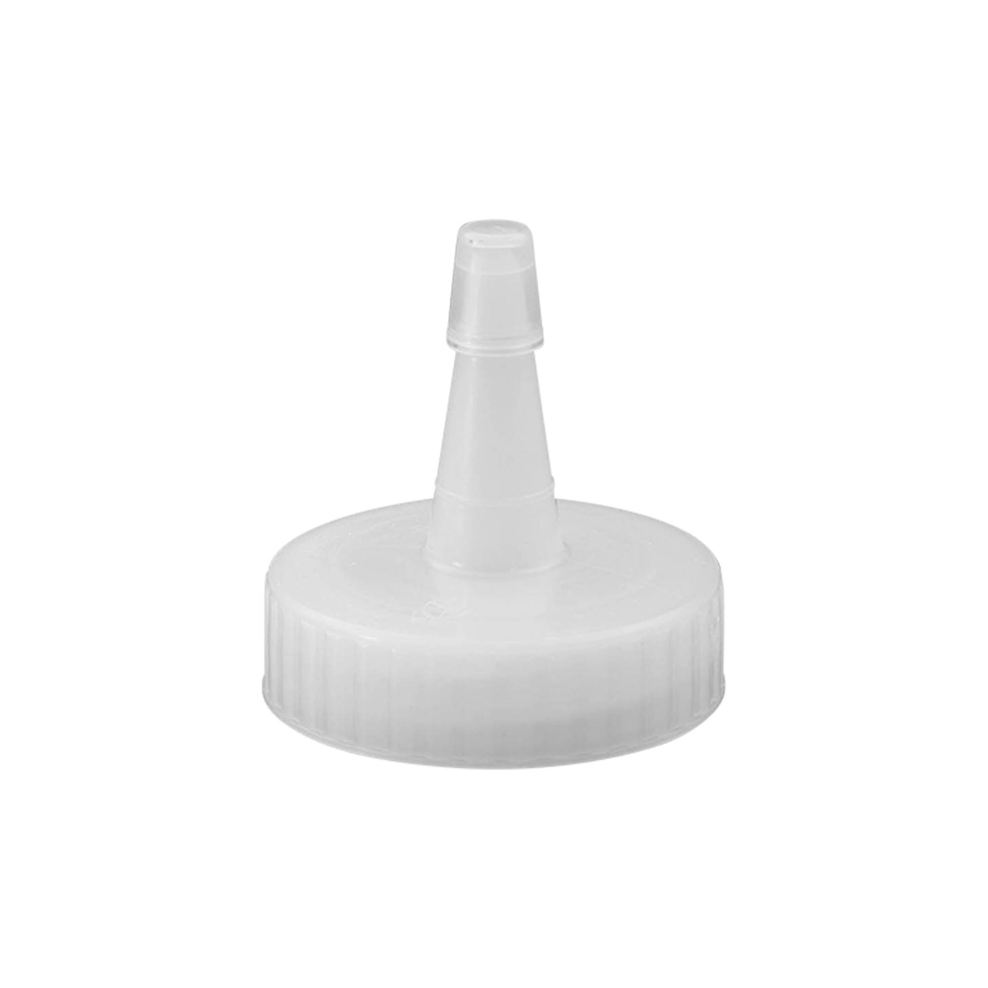 Screw cap with nozzle, PP plastic, white, for opening: 38/400 Screw cap with nozzle, PP plastic, white, for opening: 38/400