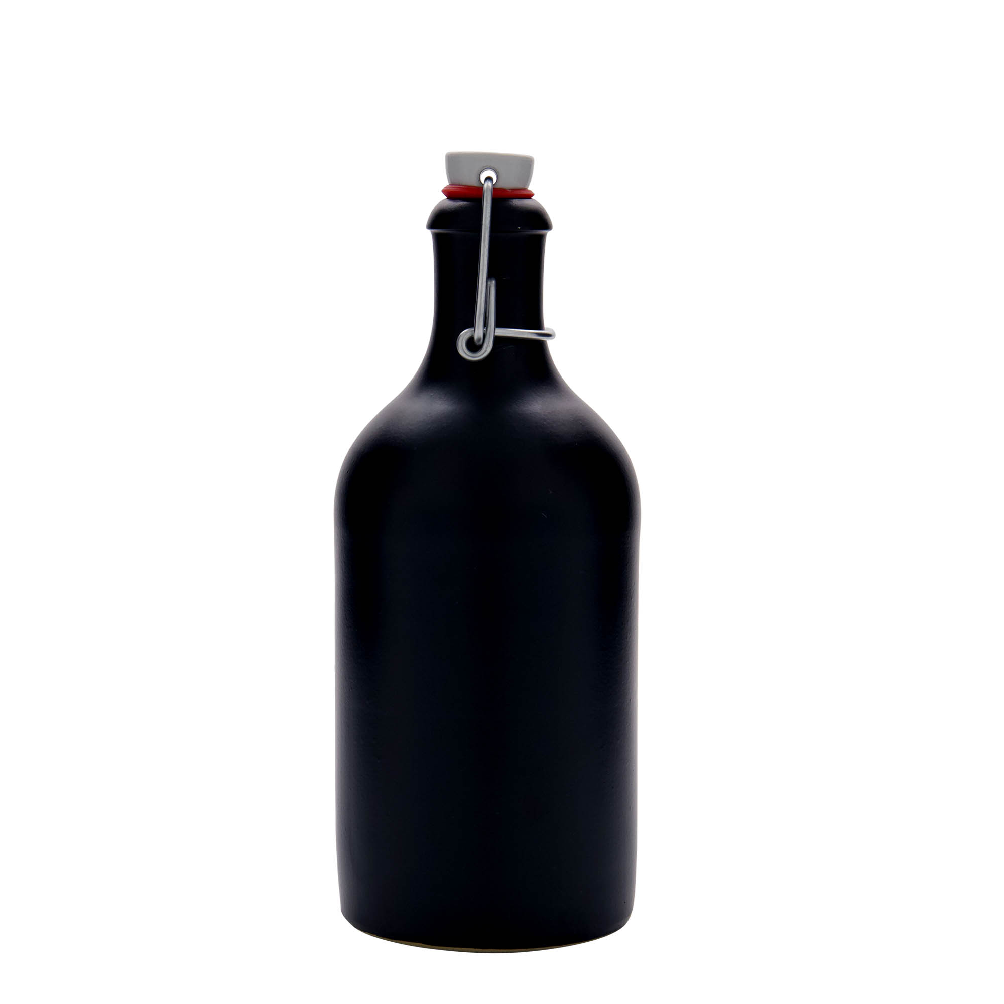500 ml clay jug, stoneware, black, opening: swing top closure