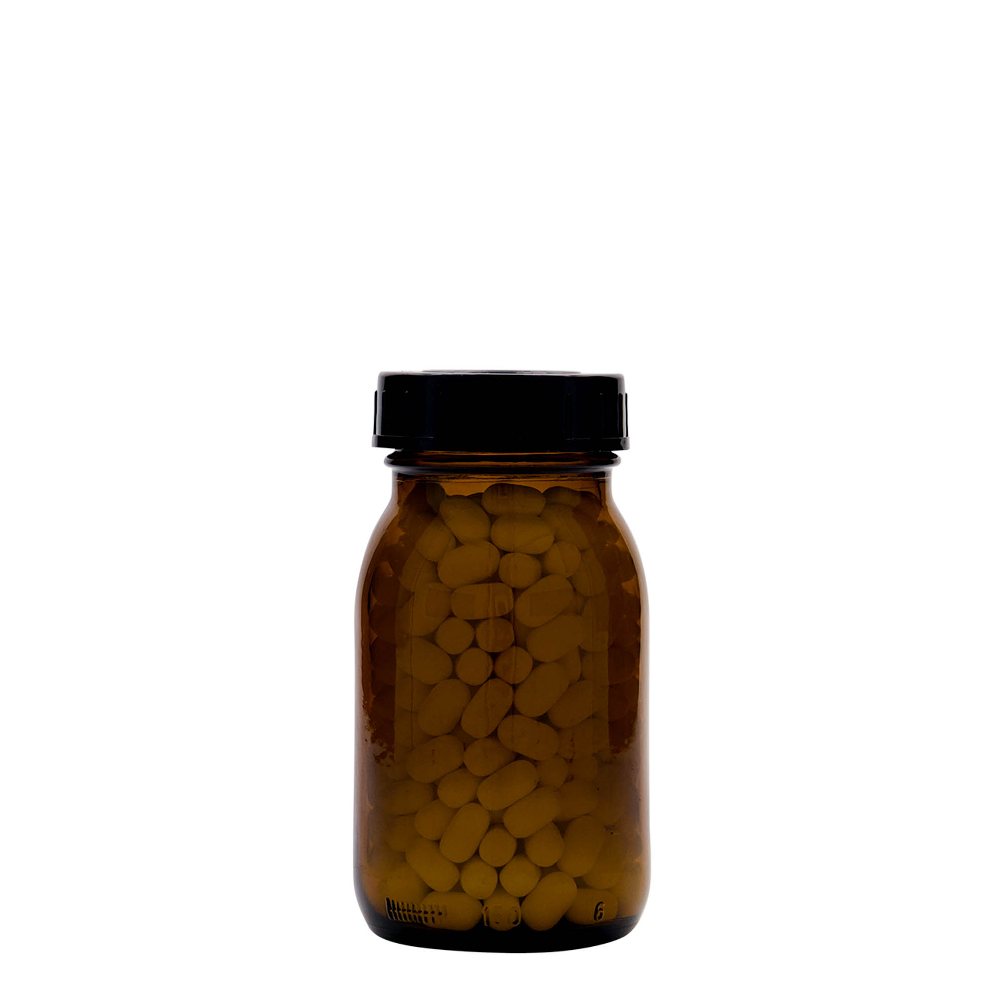 150 ml wide-neck jar, brown, opening: DIN 45 150 ml wide-neck jar, brown, opening: DIN 45
