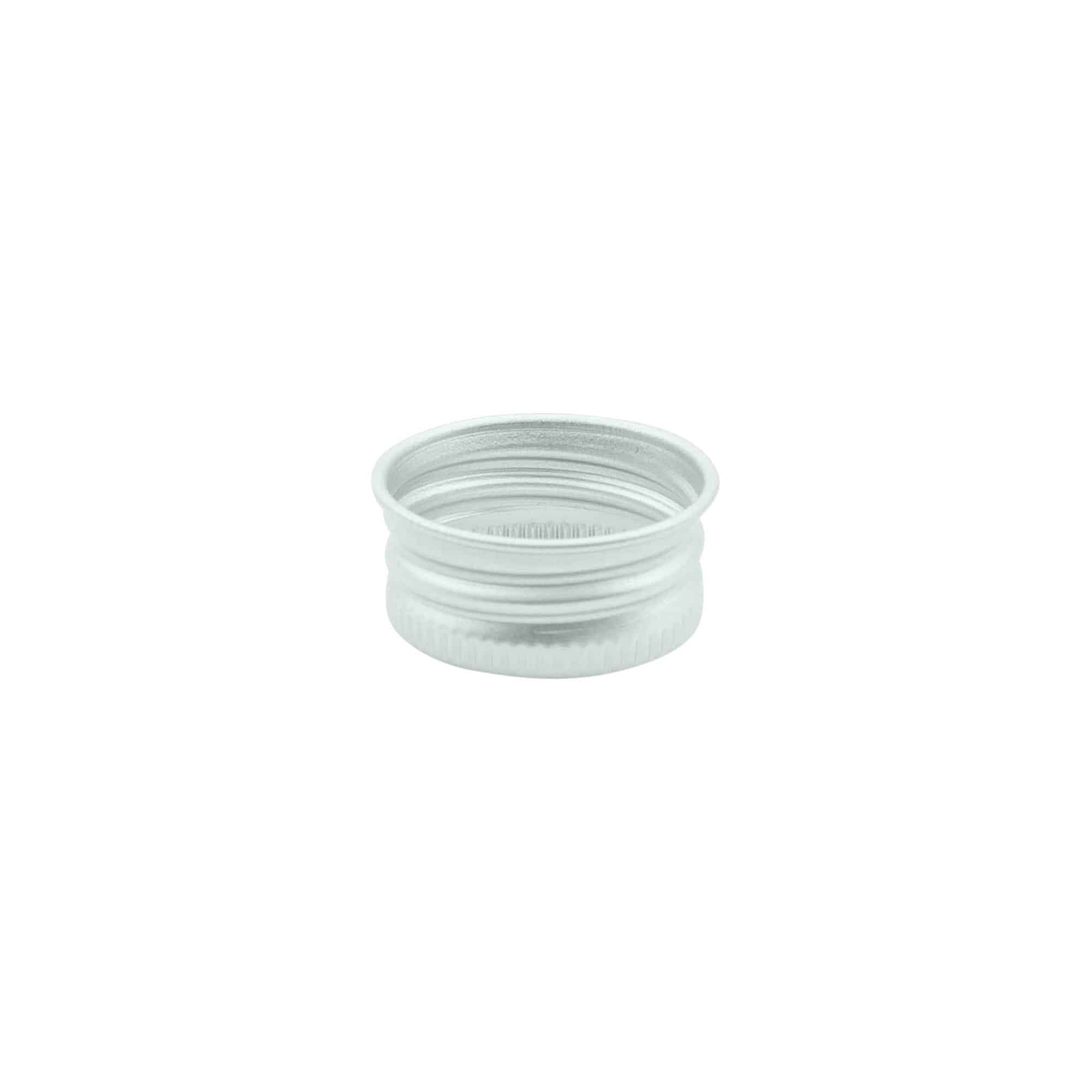Screw cap, metal, silver, for opening: 24/410