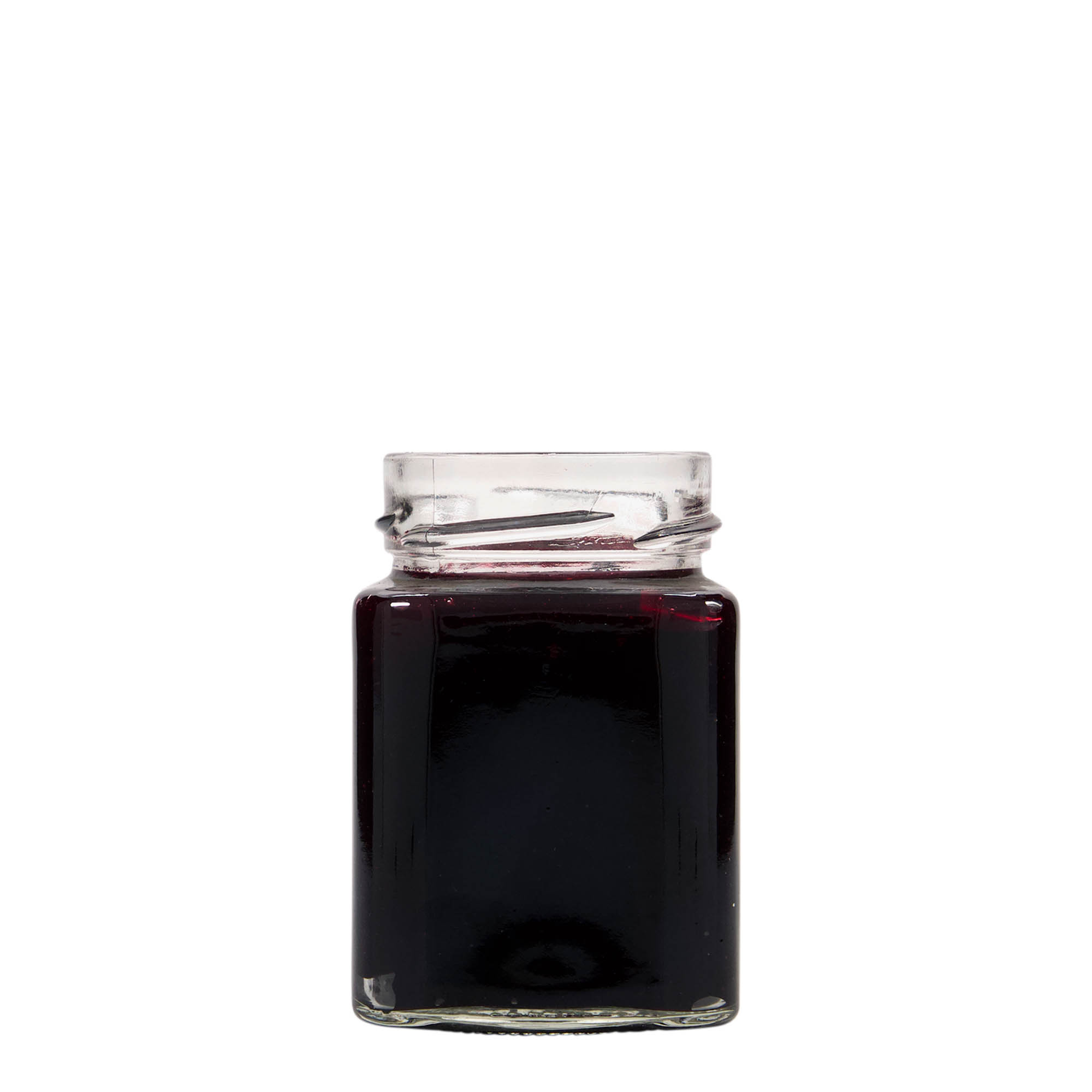 212 ml square jar 'Funny', opening: Deep-Twist-Off (DTO 58) 212 ml square jar 'Funny', opening: Deep-Twist-Off (DTO 58)