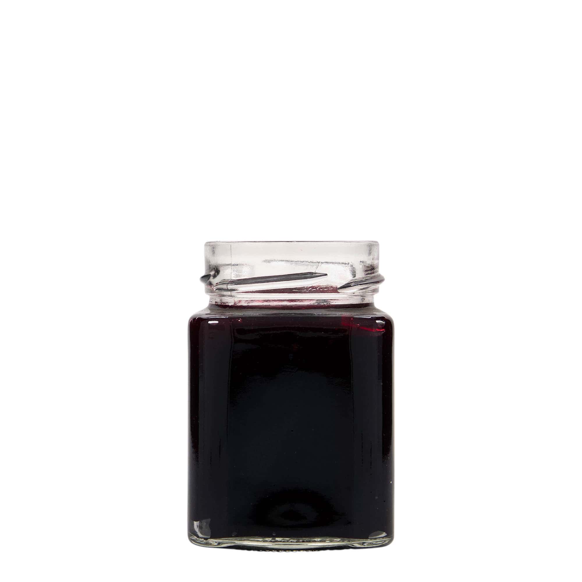 212 ml square jar 'Funny', opening: Deep-Twist-Off (DTO 58)