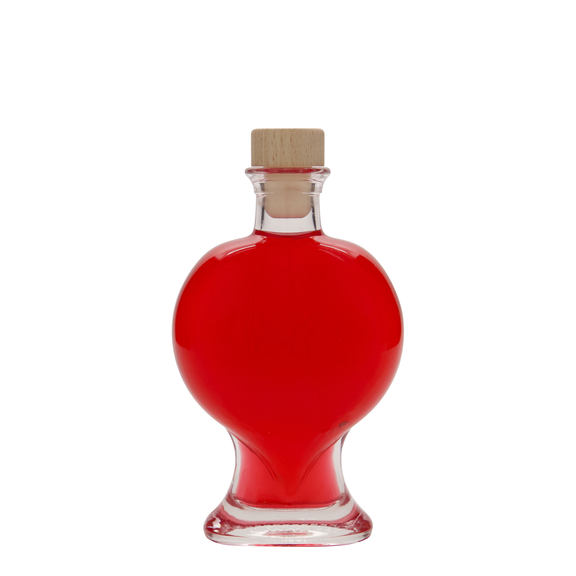 200 ml glass bottle 'Heart', opening: cork