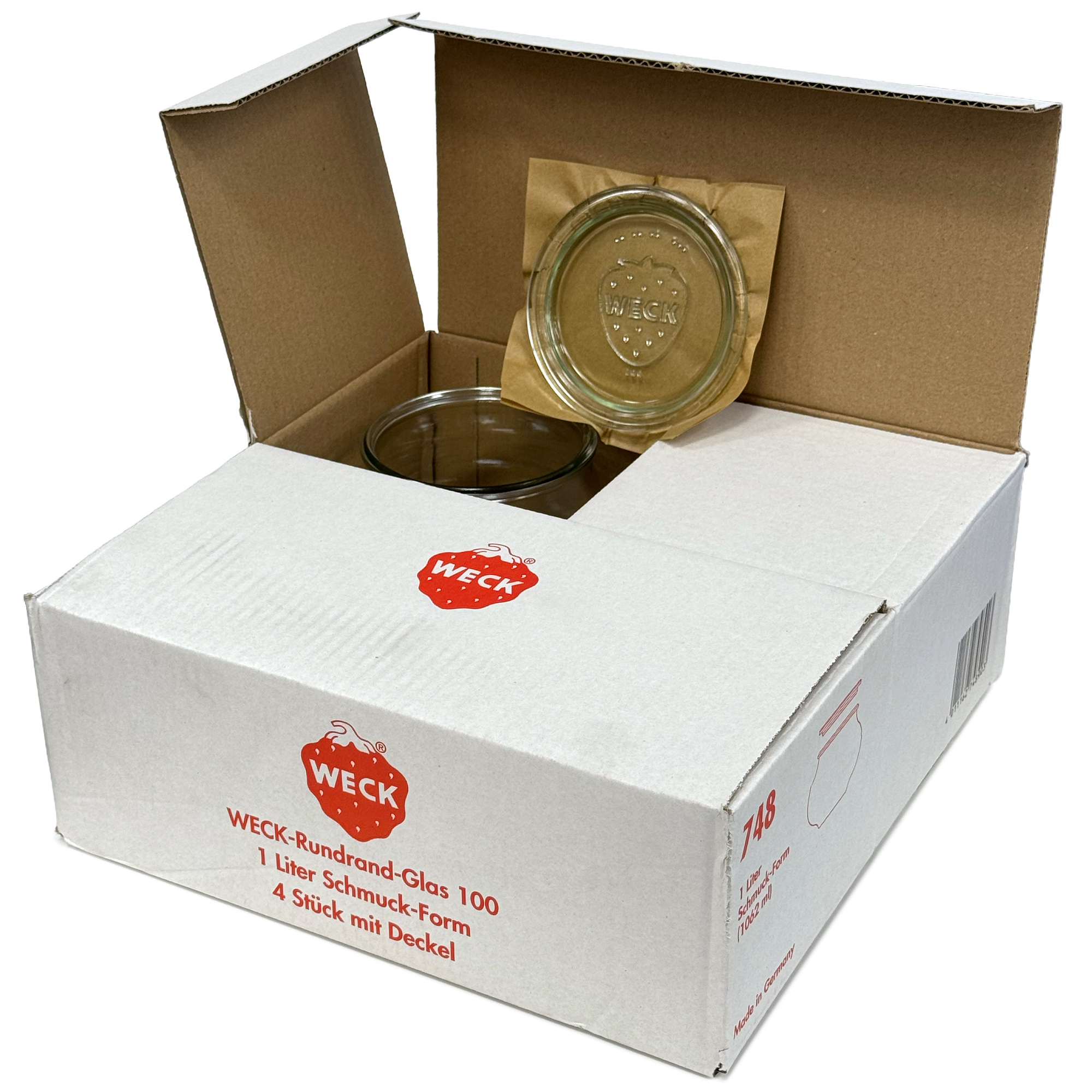 4x 1062 ml WECK decorative jar with glass lid RR 100