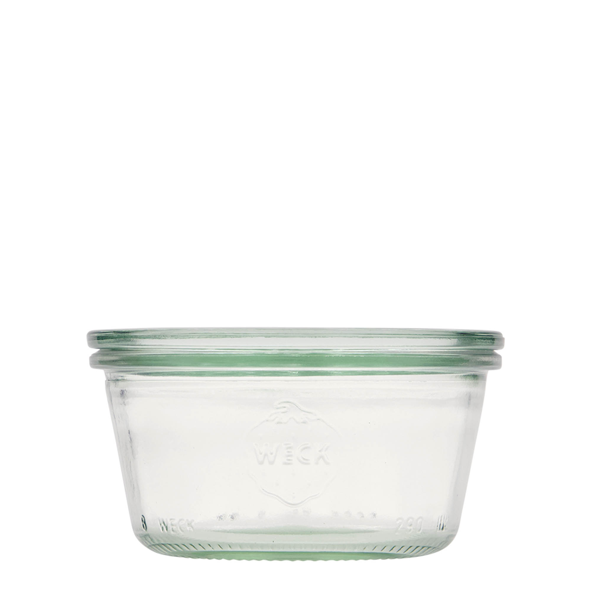 6x 290 ml WECK inverted jar low with glass lid RR 100