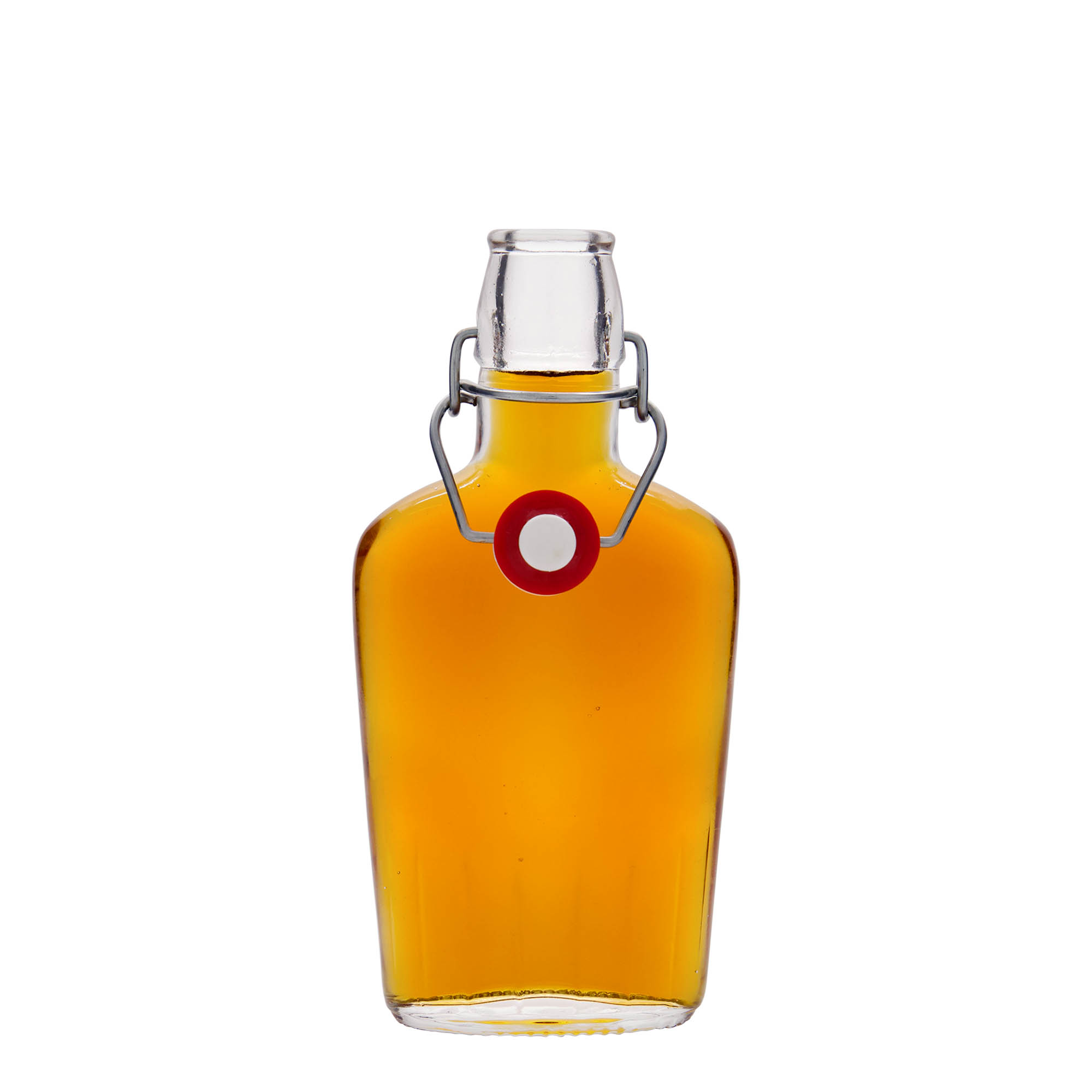 250 ml glass bottle ‘Fiaschetta’, oval, mouth: swing top closure