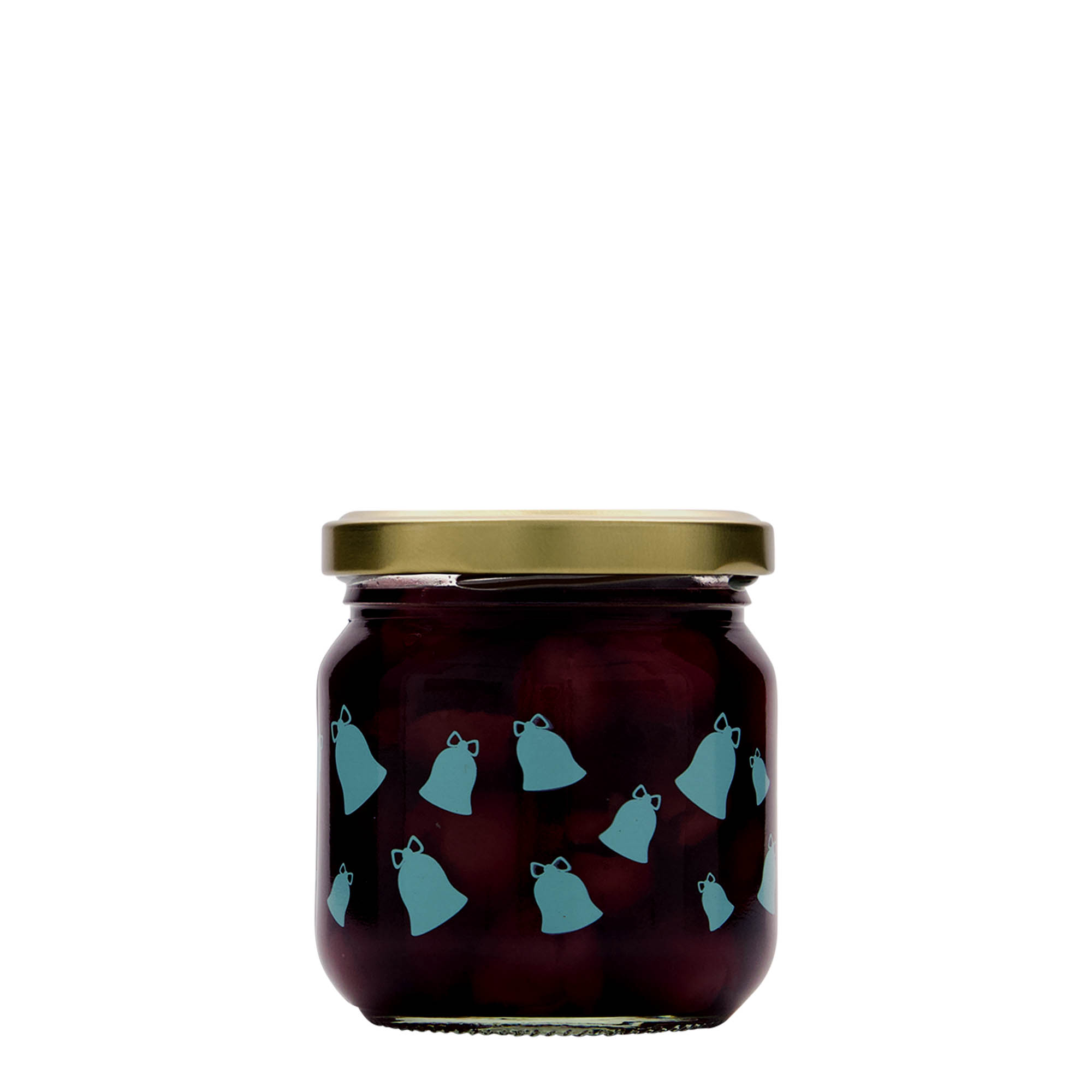 212 ml round glass, motif: jingle bells, opening: twist-off (TO 66) 212 ml round glass, motif: jingle bells, opening: twist-off (TO 66)