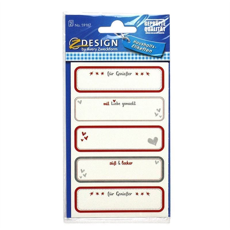 Zweckform Labels ‘Homemade’, rectangular, paper, multicoloured