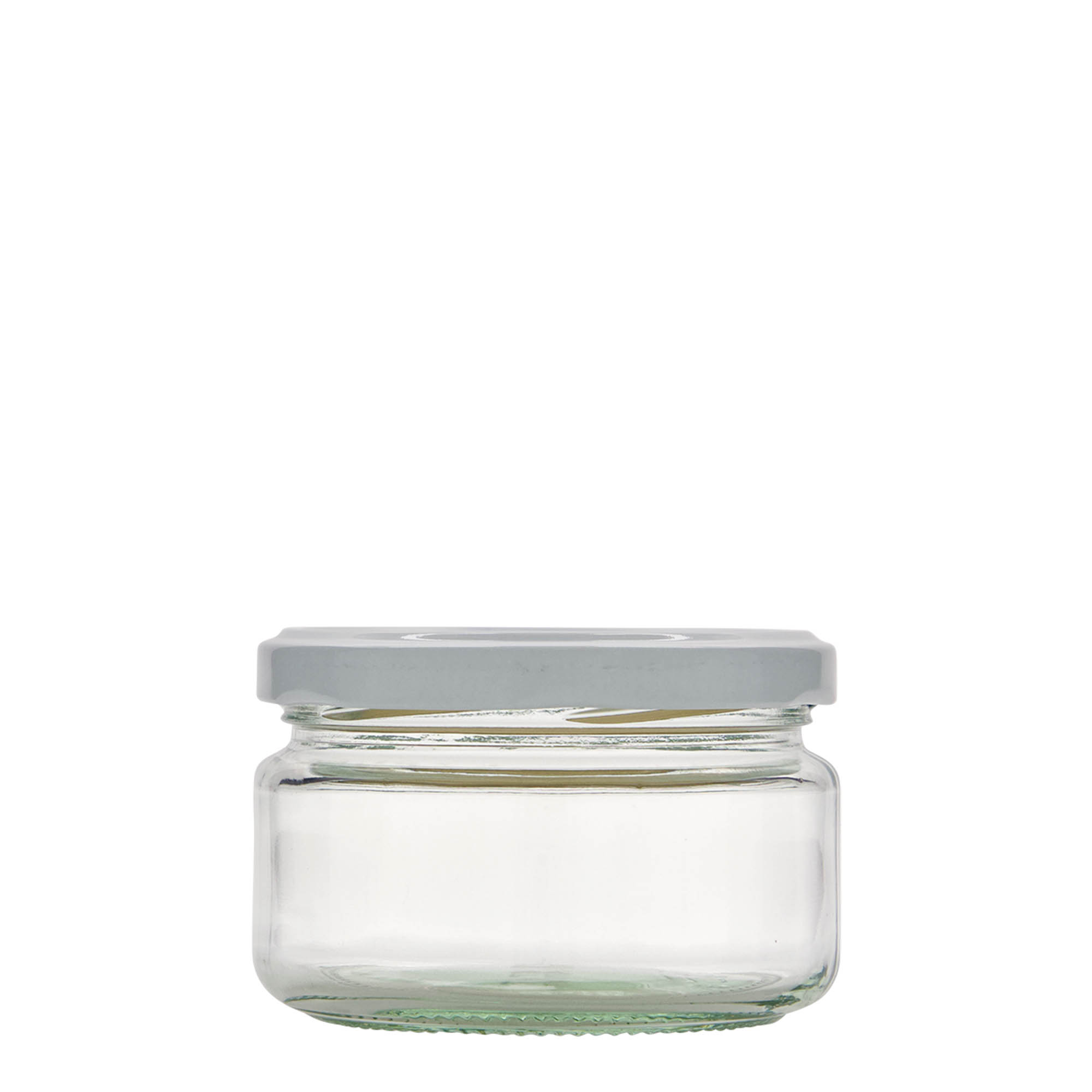 230 ml flat round jar, opening: Twist-Off (TO 82) 230 ml flat round jar, opening: Twist-Off (TO 82)