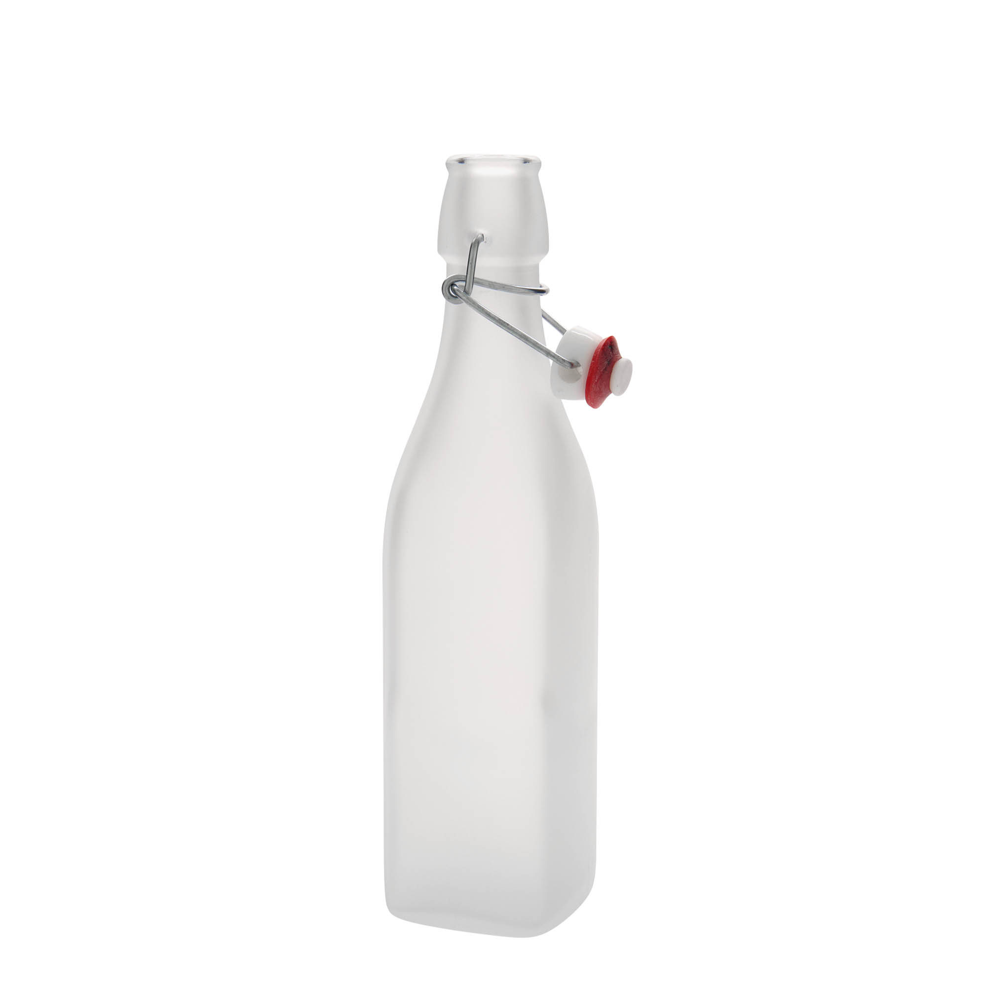 500 ml glass bottle 'Swing, square, white, opening: swing top closure' 500 ml glass bottle 'Swing, square, white, opening: swing top closure'