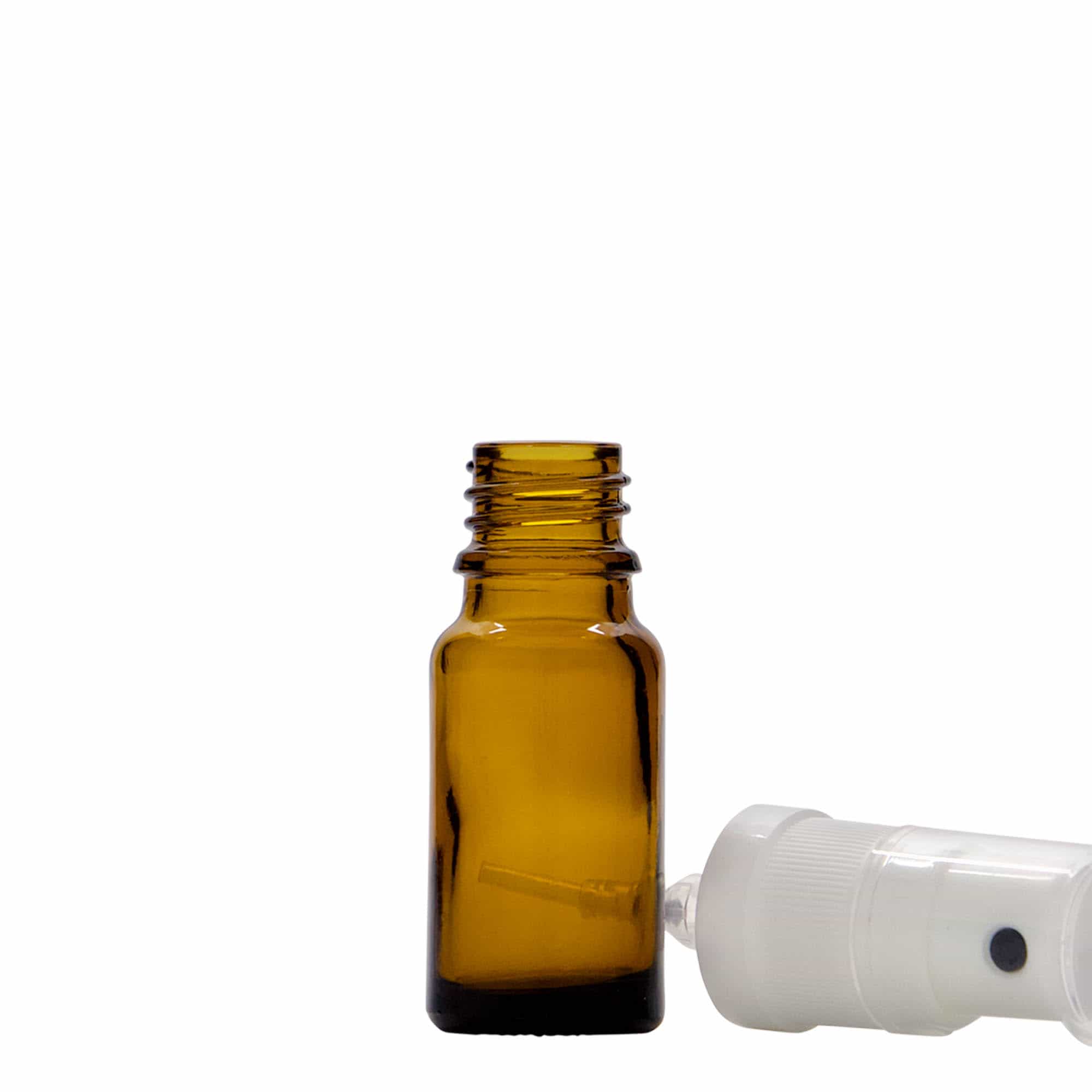 10 ml spray bottle medicine, glass, brown, opening: DIN 18