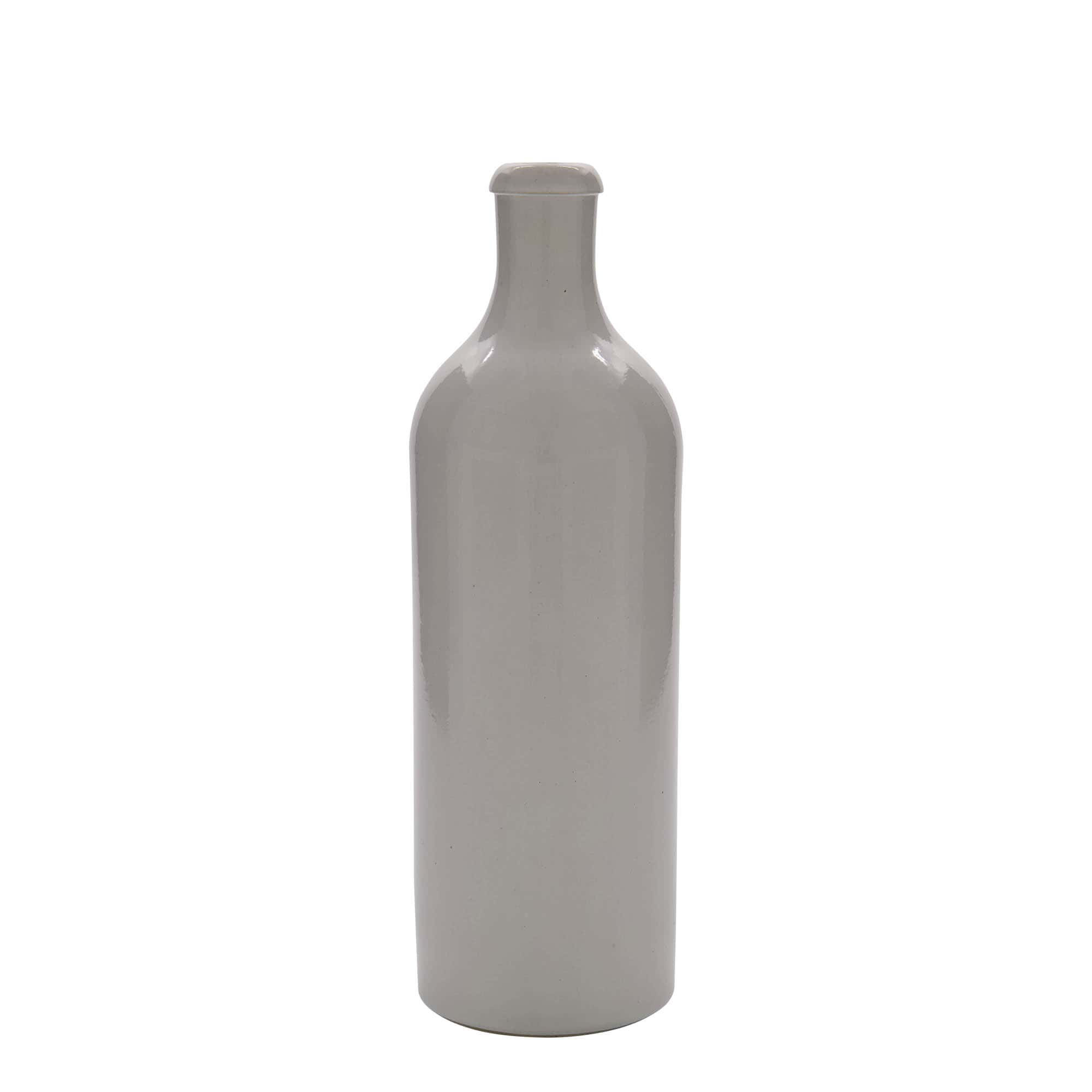 750 ml earthenware jug, stoneware, white, opening: cork