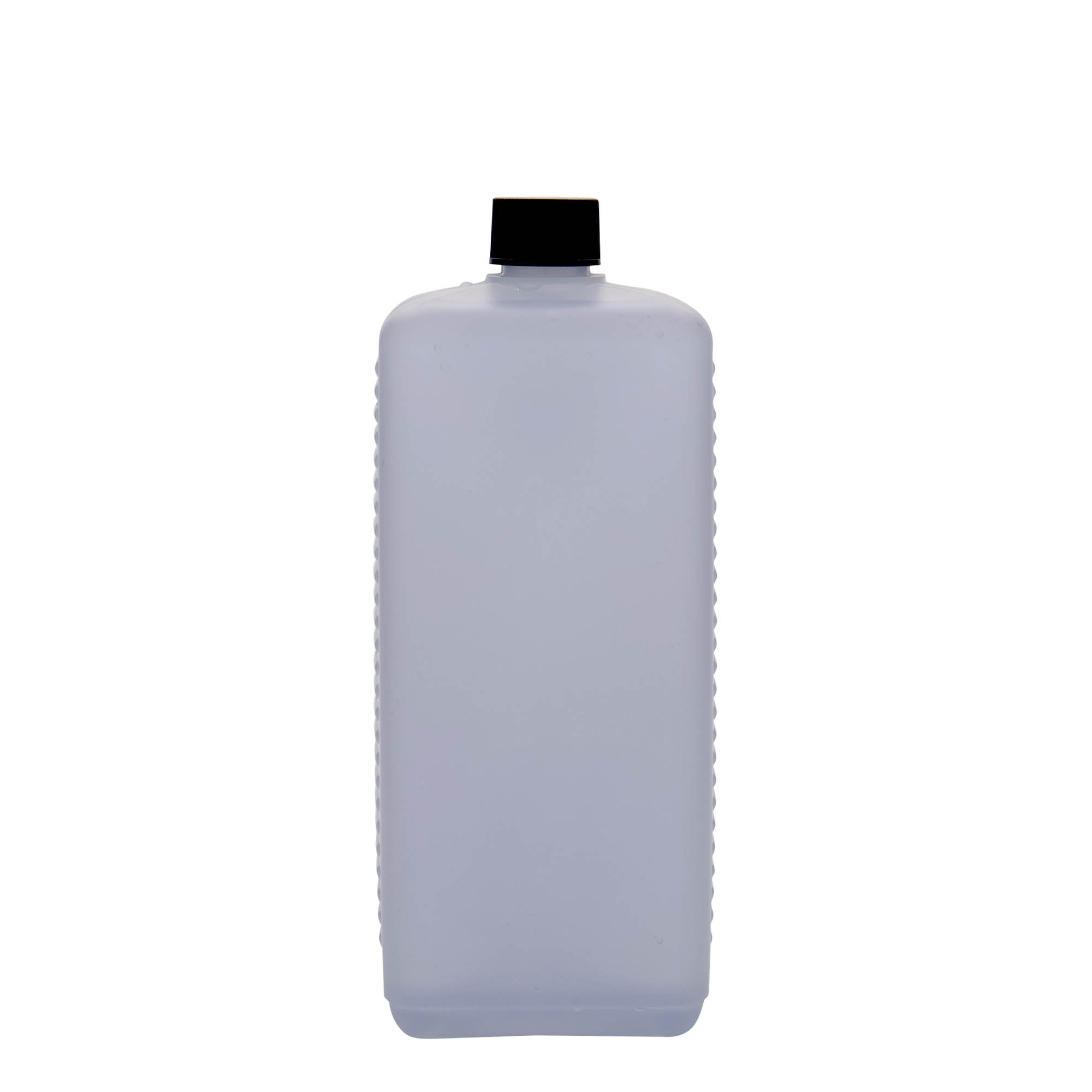 1,000 ml canister bottle, rectangular, HDPE plastic, natural, opening: DIN 25 EPE