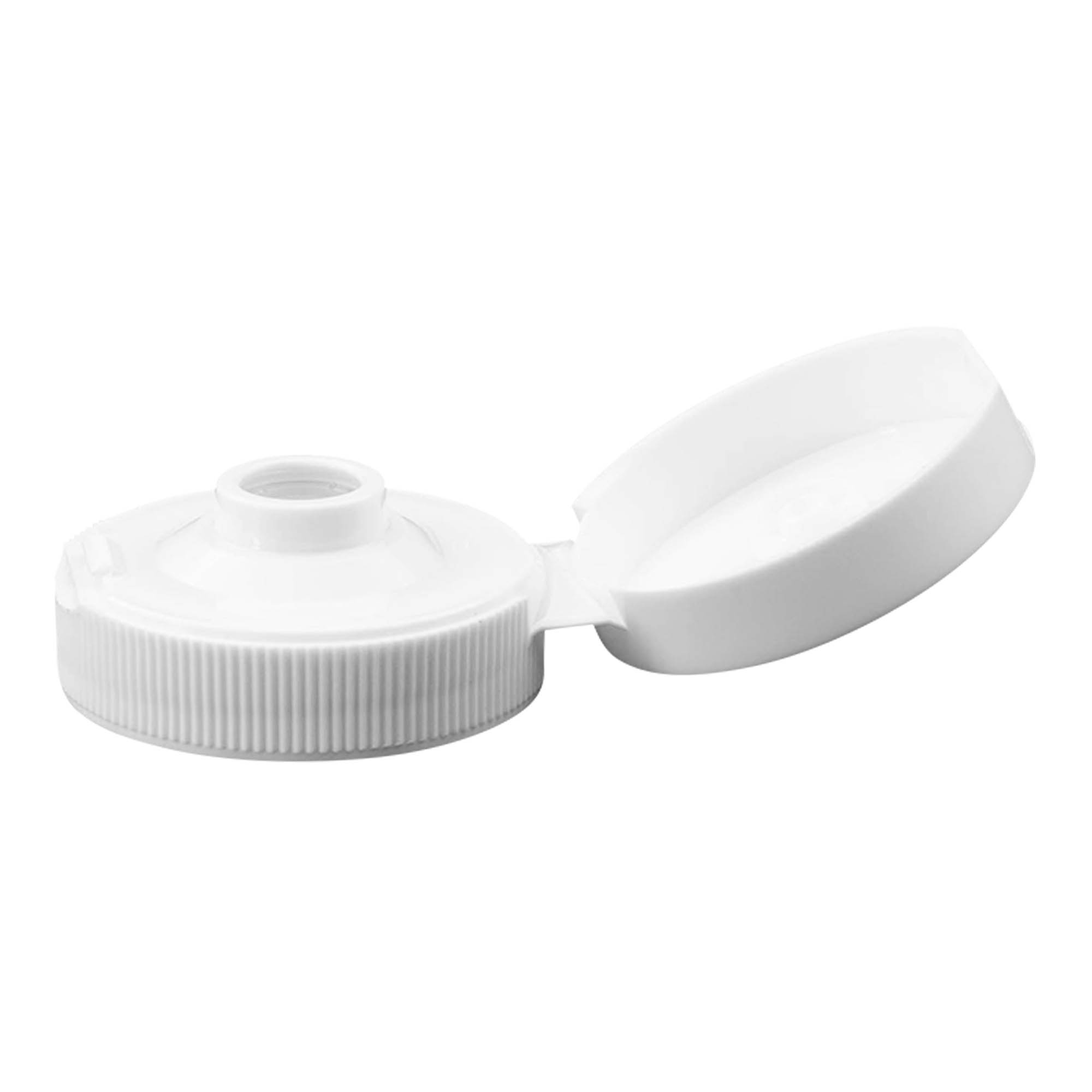 Screw cap with hinge, PP plastic, white, for opening: 38/400