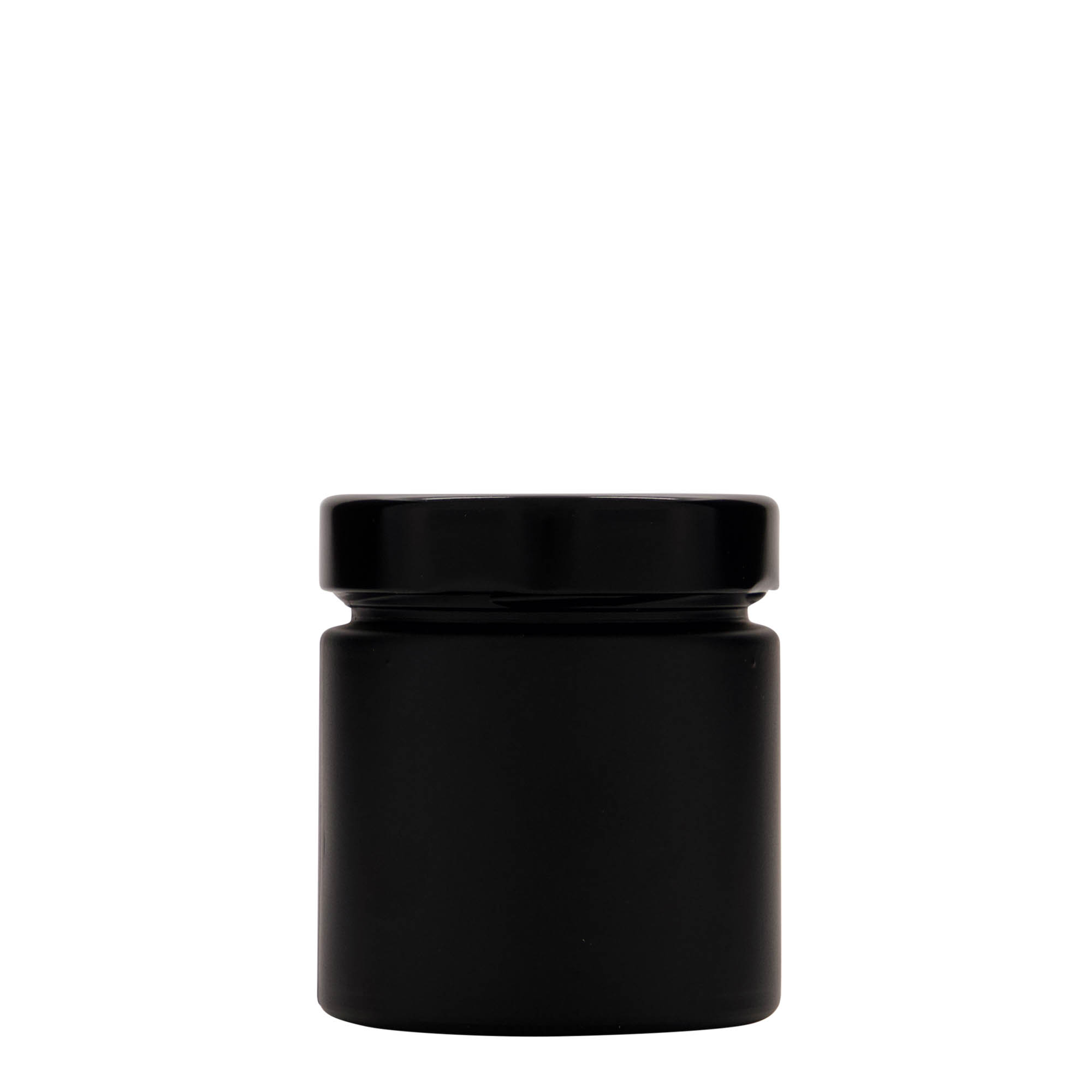 220 ml round glass ‘Aurora’, black, opening: Deep-Twist-off (DTO 66)