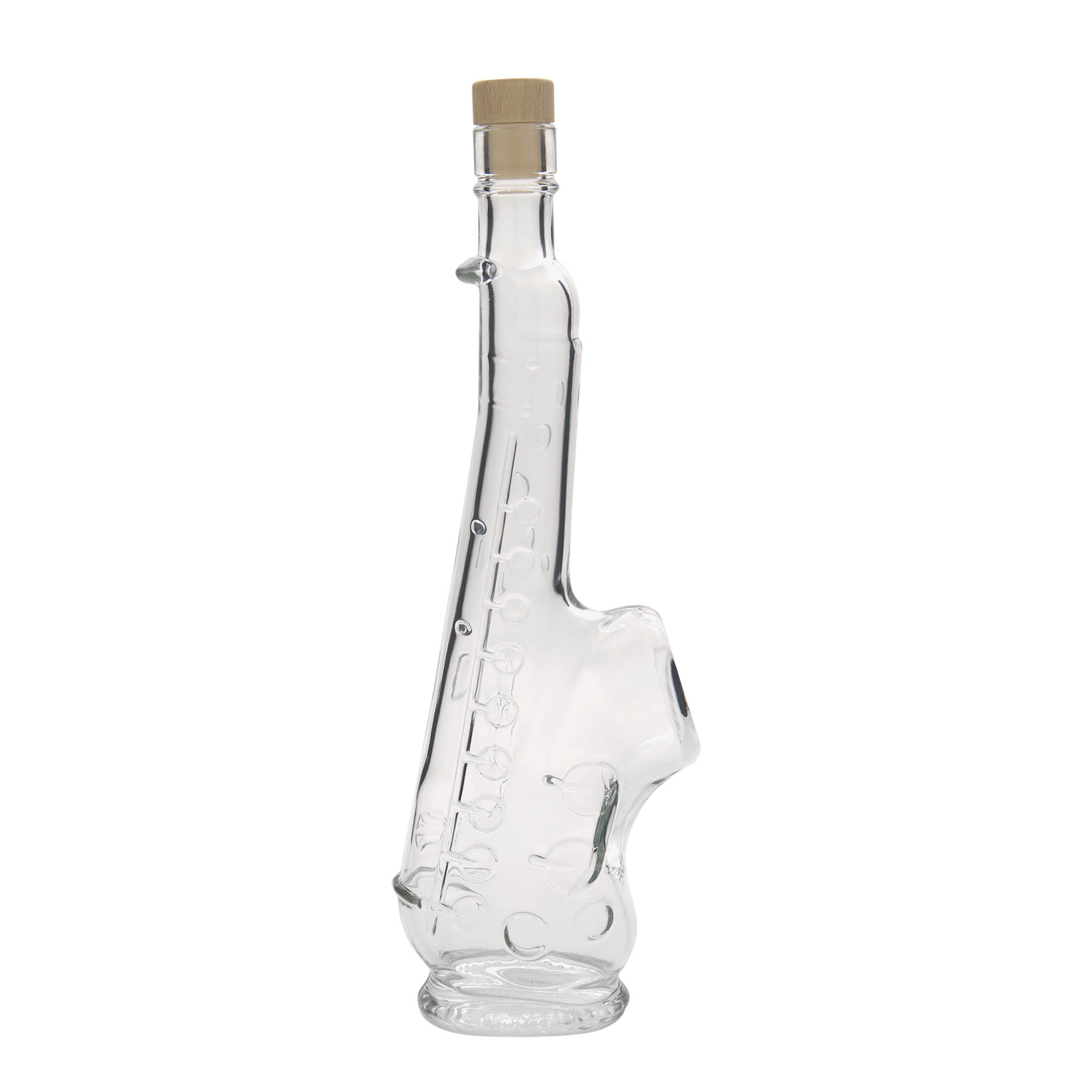500 ml glass bottle 'Saxophone', opening: cork