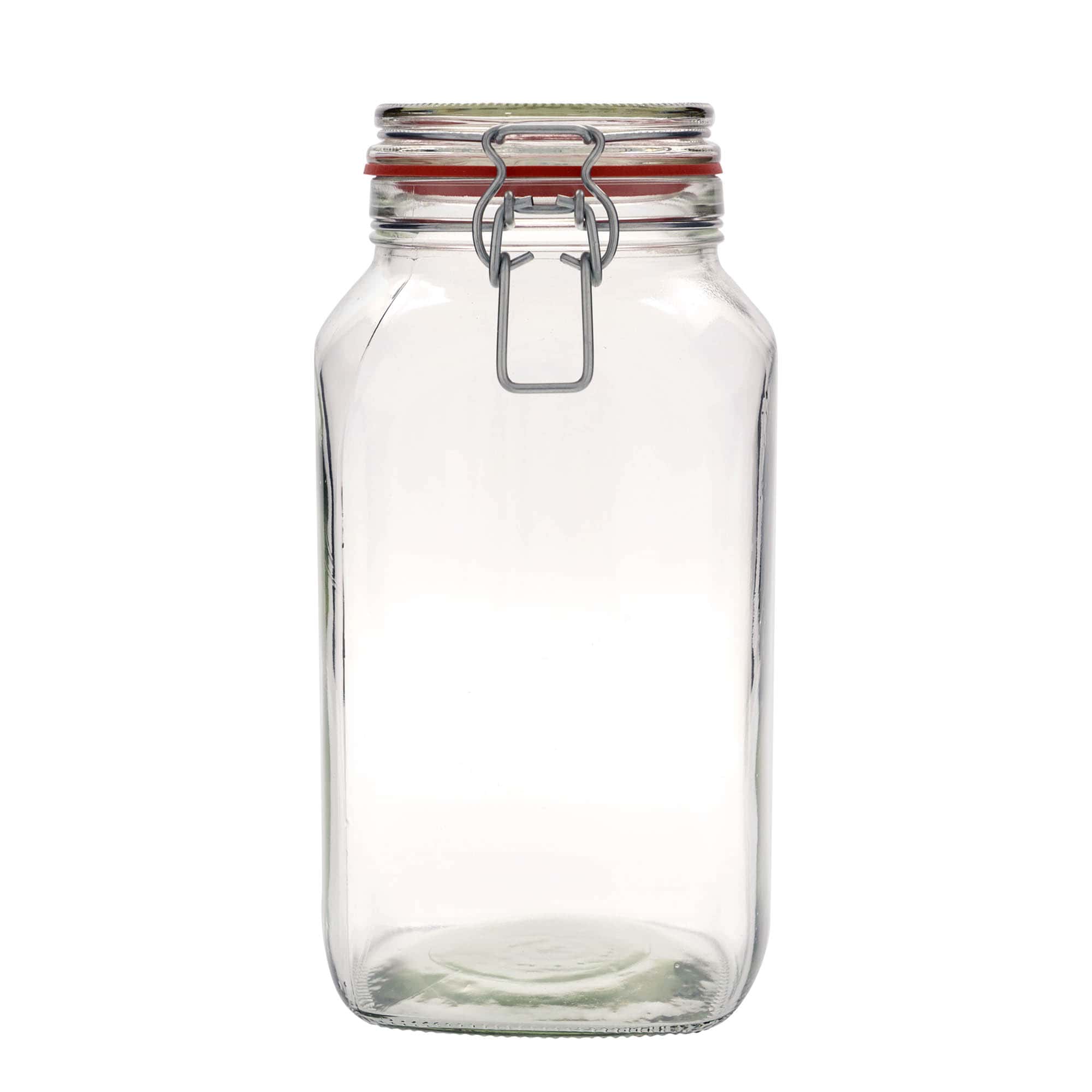2,590 ml wire bail jar #, square, opening: wire bail closure