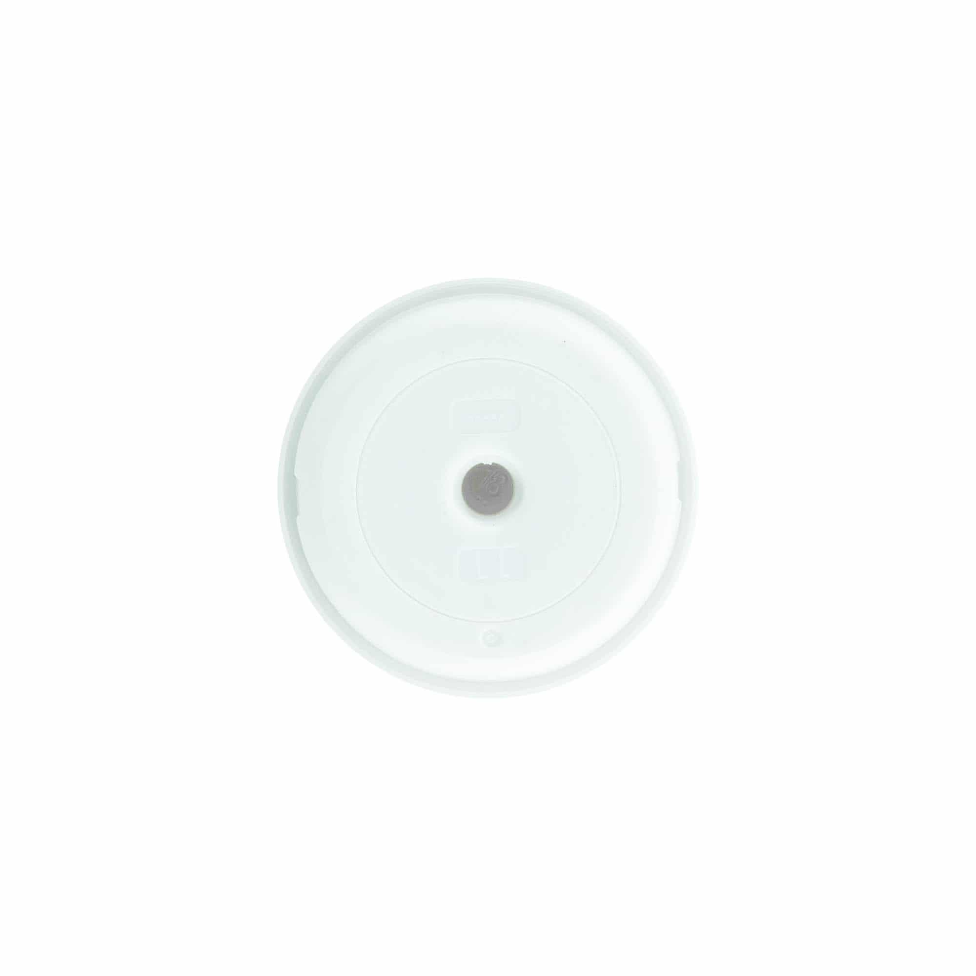 Airless dispenser pump head "Mezzo", type D, white PP plastic with matte silver-metallic cap