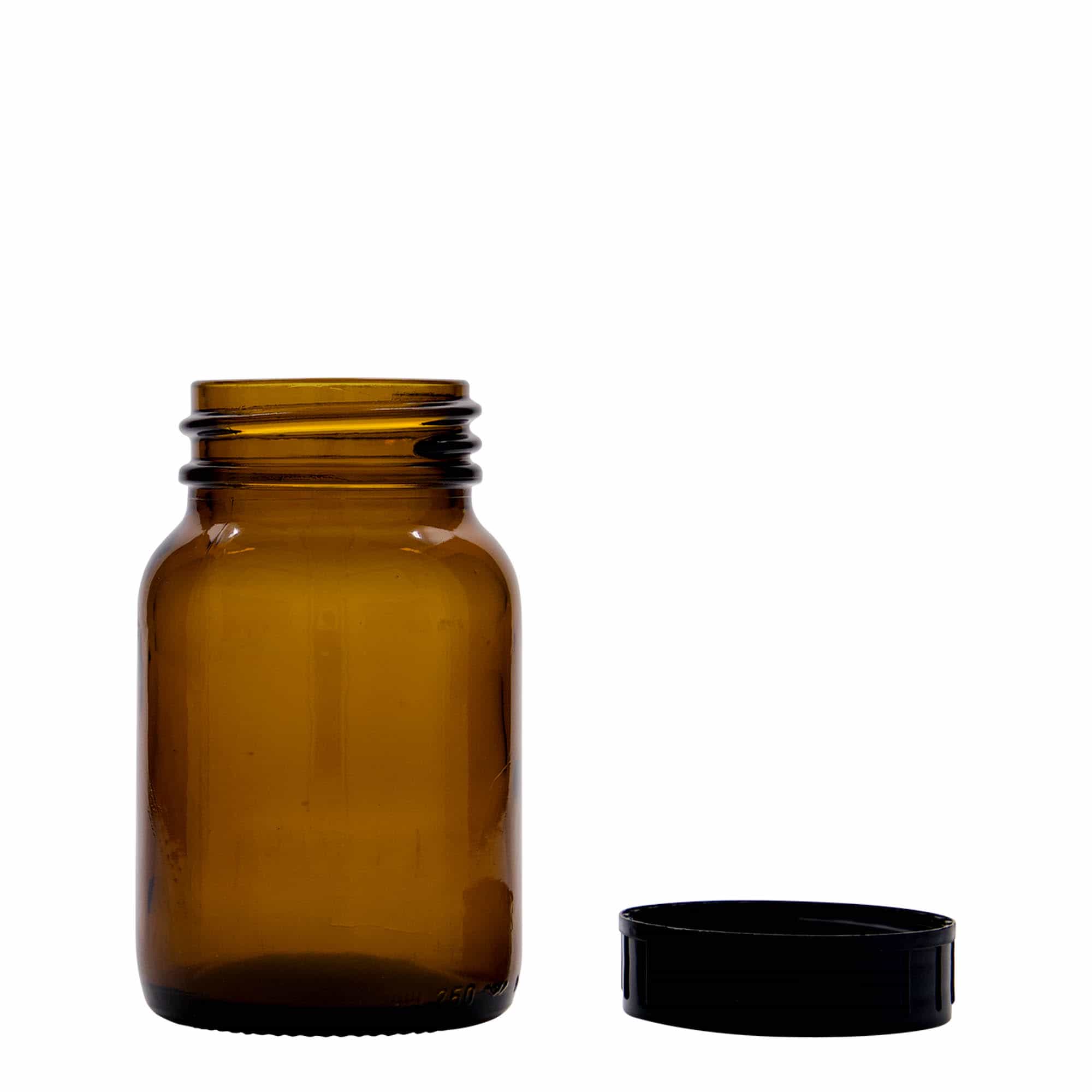 250 ml wide mouth jar, brown, closure: DIN 55