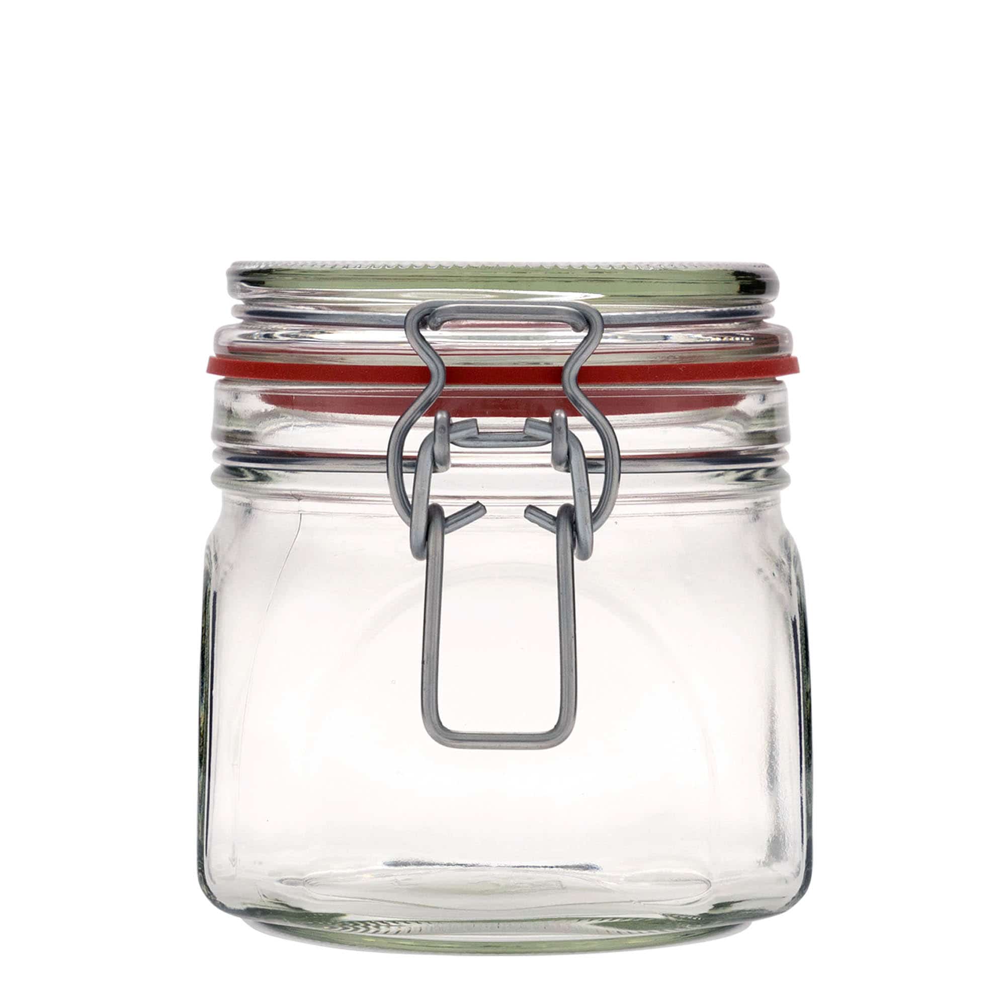 630 ml clip top jar, square, closure: clip top