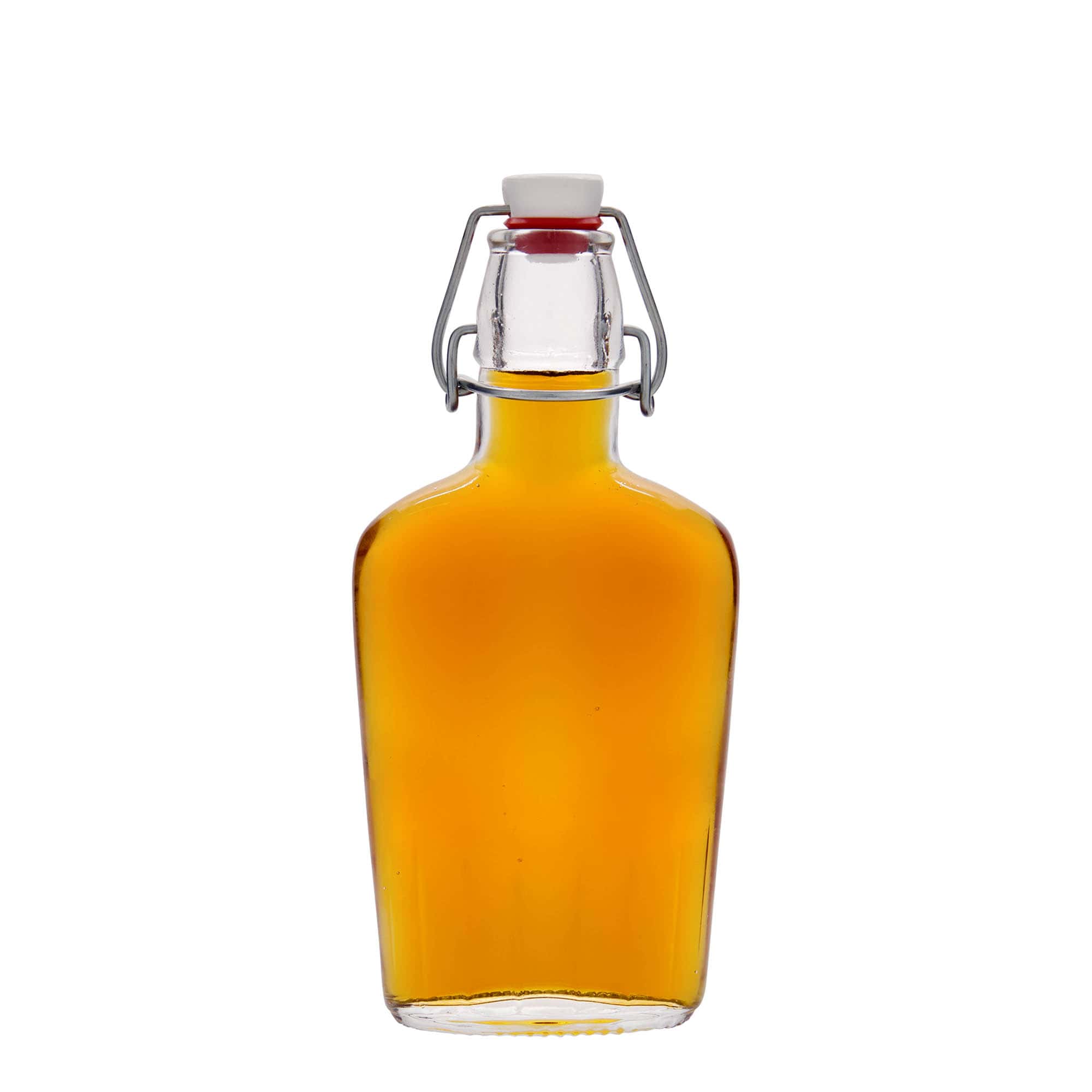 250 ml glass bottle 'Fiaschetta', oval, mouth: swing top closure