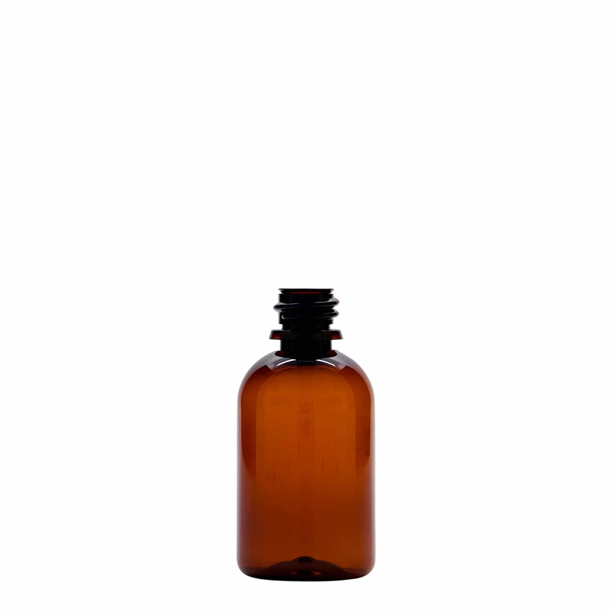 50 ml PET medical bottle 'Easy Living', brown, plastic, opening: DIN 18