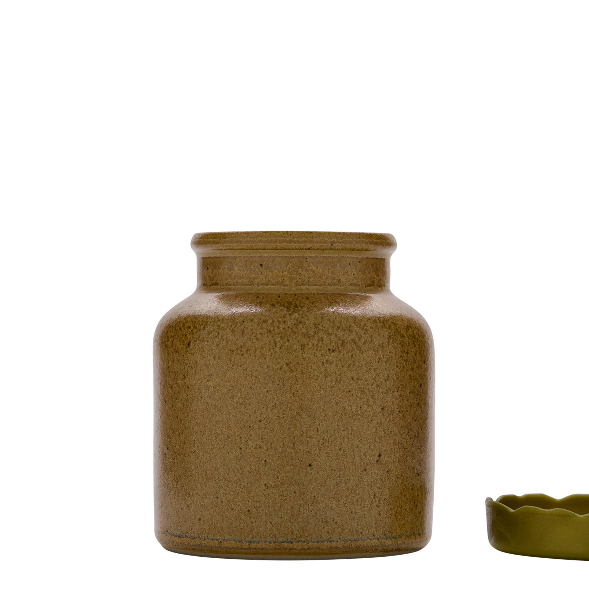 270 ml stoneware pot, ceramic, brown-crystal, opening: slip lid