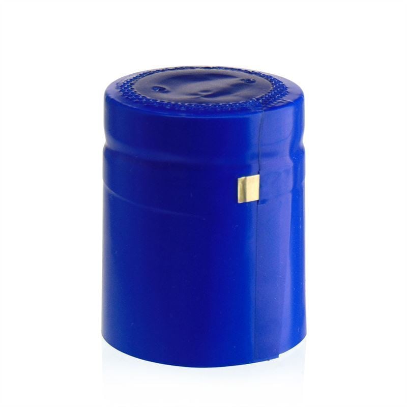 Shrink capsule 32x41, PVC plastic, blue Shrink capsule 32x41, PVC plastic, blue