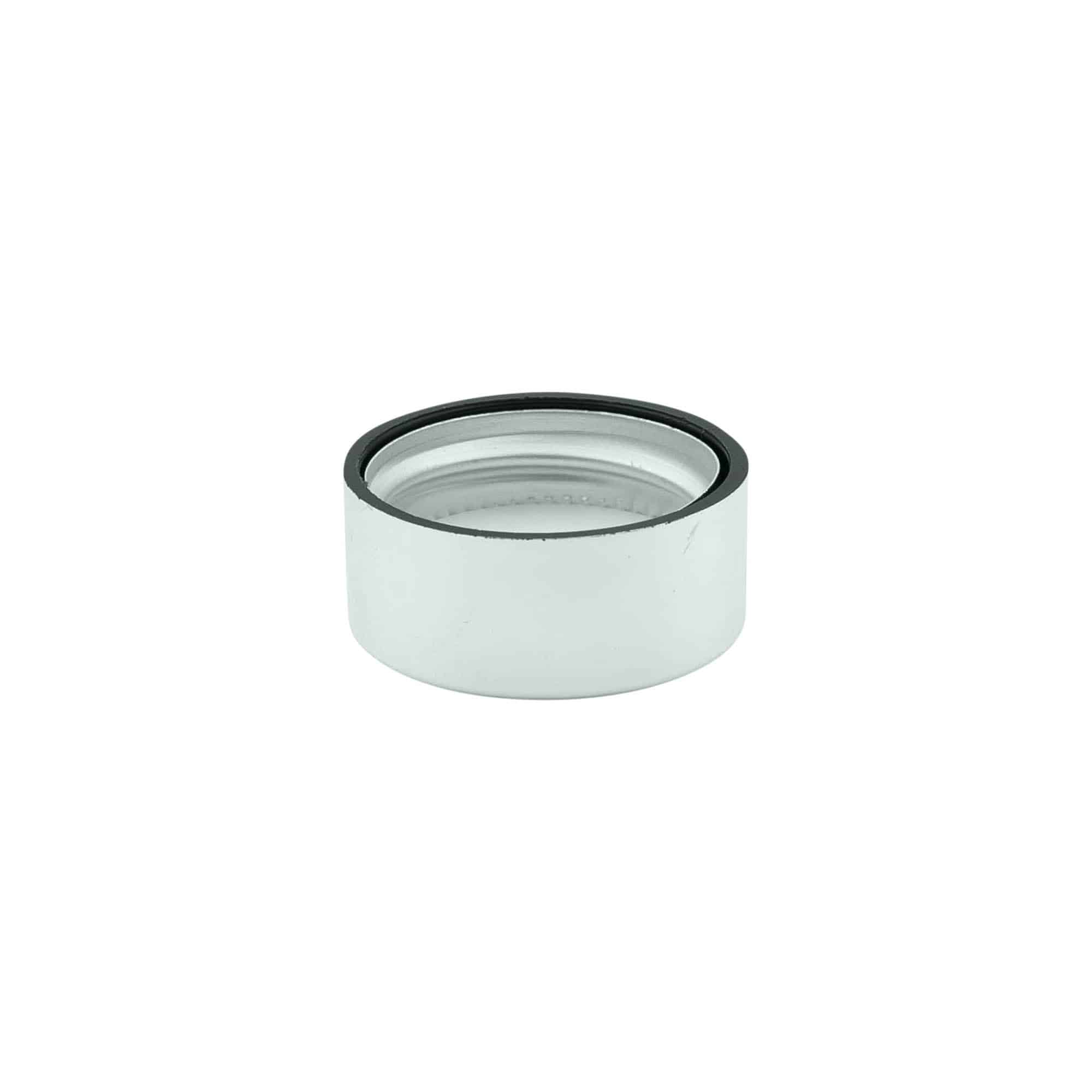 Screw cap, ABS plastic, silver, for opening: GPI 28/400