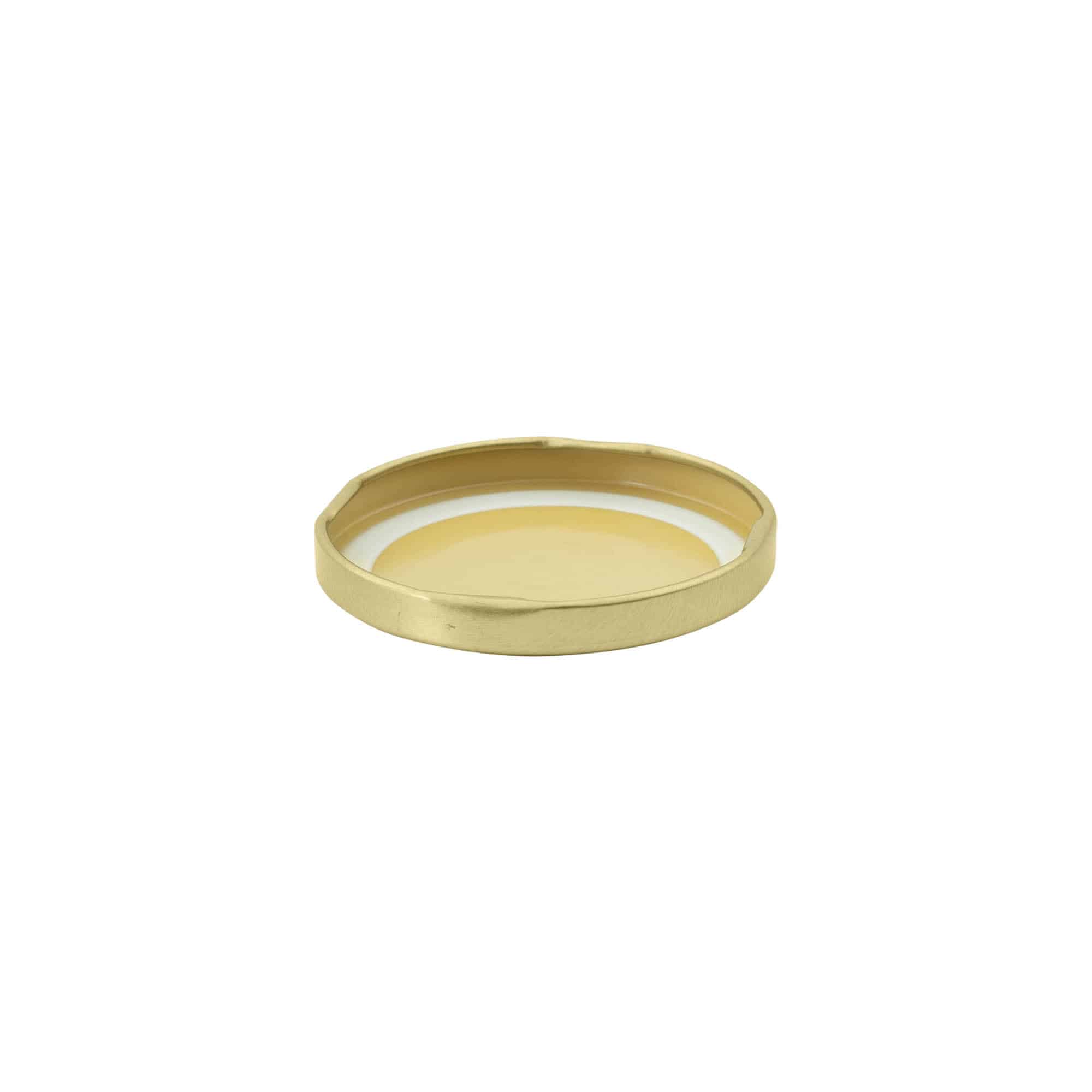 Twist-off lid, tinplate, gold, for opening: TO 63