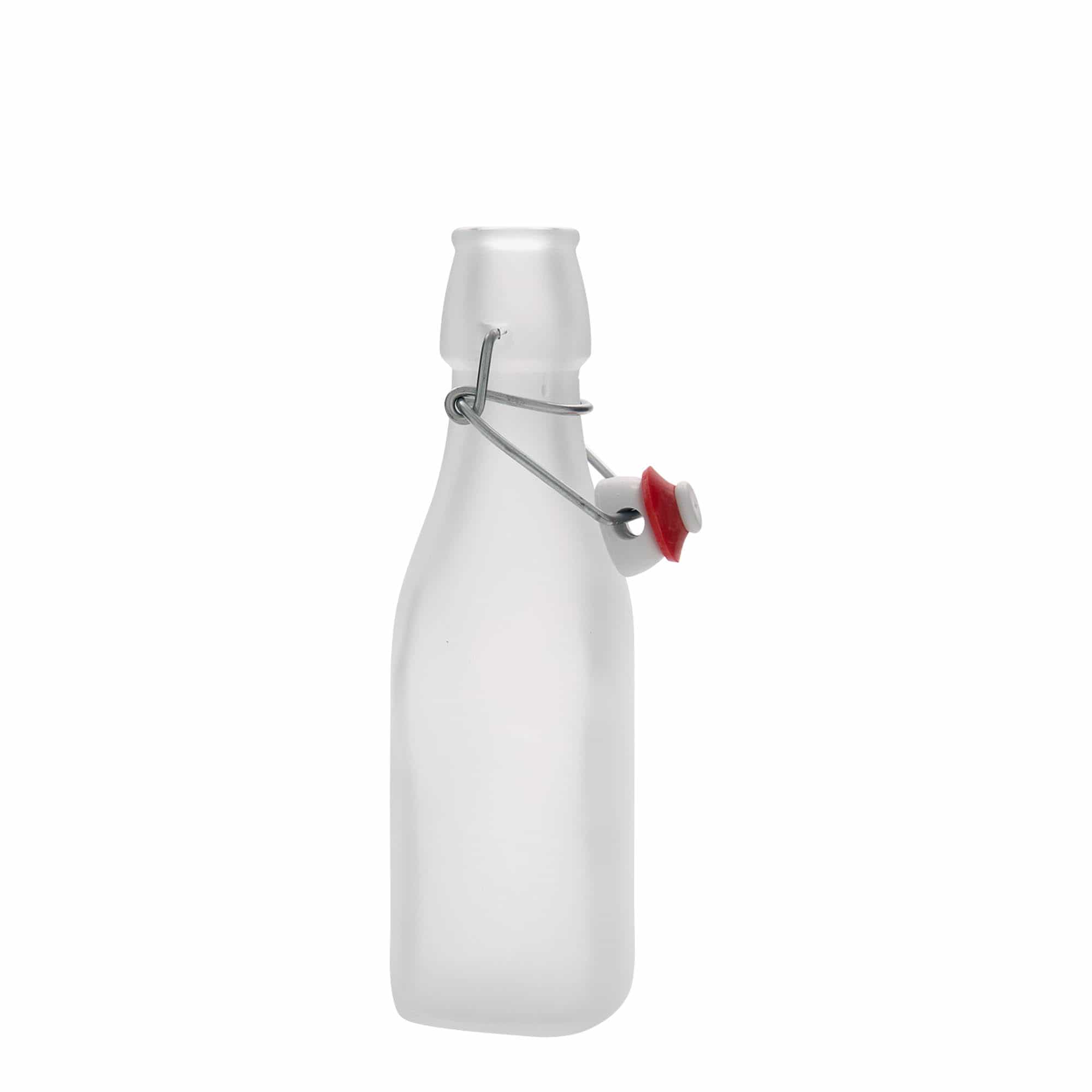 250 ml glass bottle 'Swing, square, white, opening: swing top closure