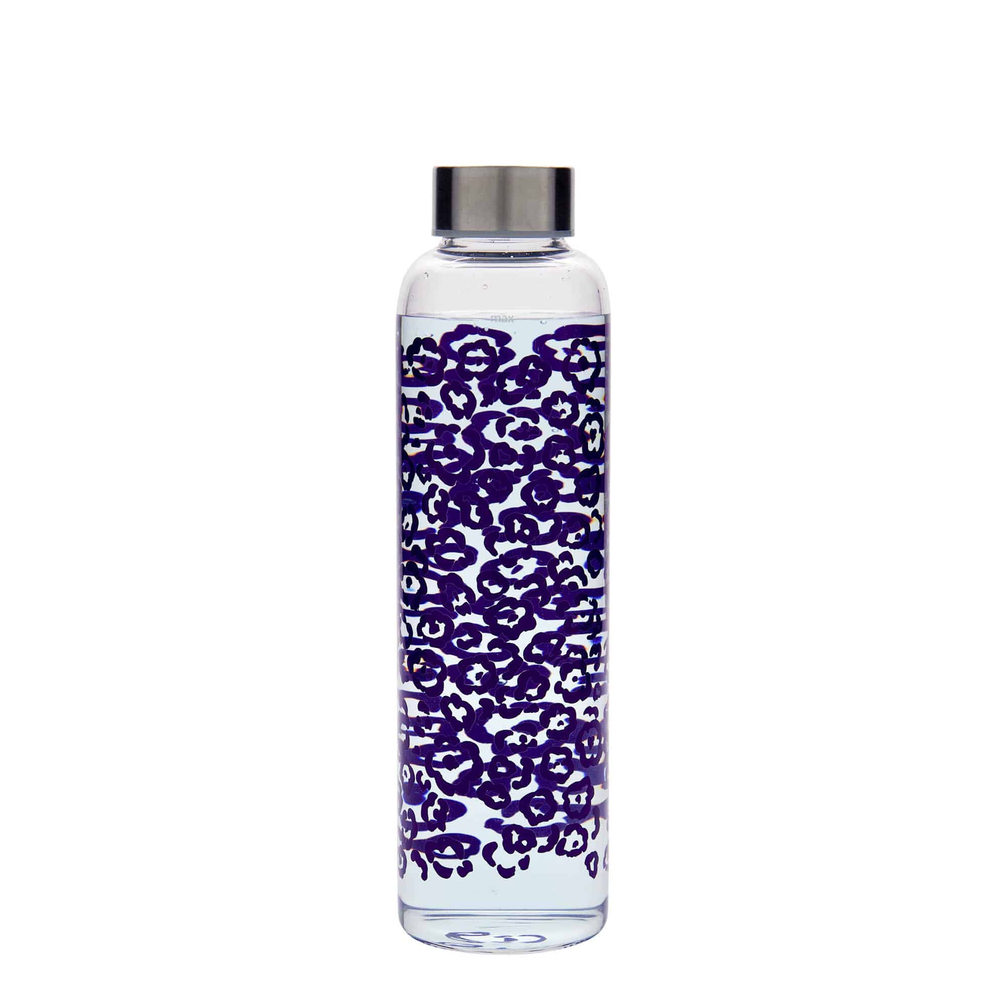 500 ml water bottle 'Perseus', print: purple flowers, closure: screw cap