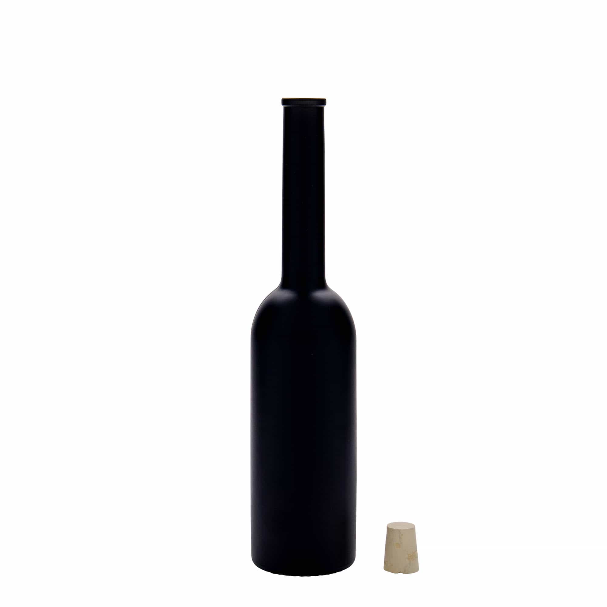 200 ml glass bottle 'Opera', black, opening: cork 200 ml glass bottle 'Opera', black, opening: cork