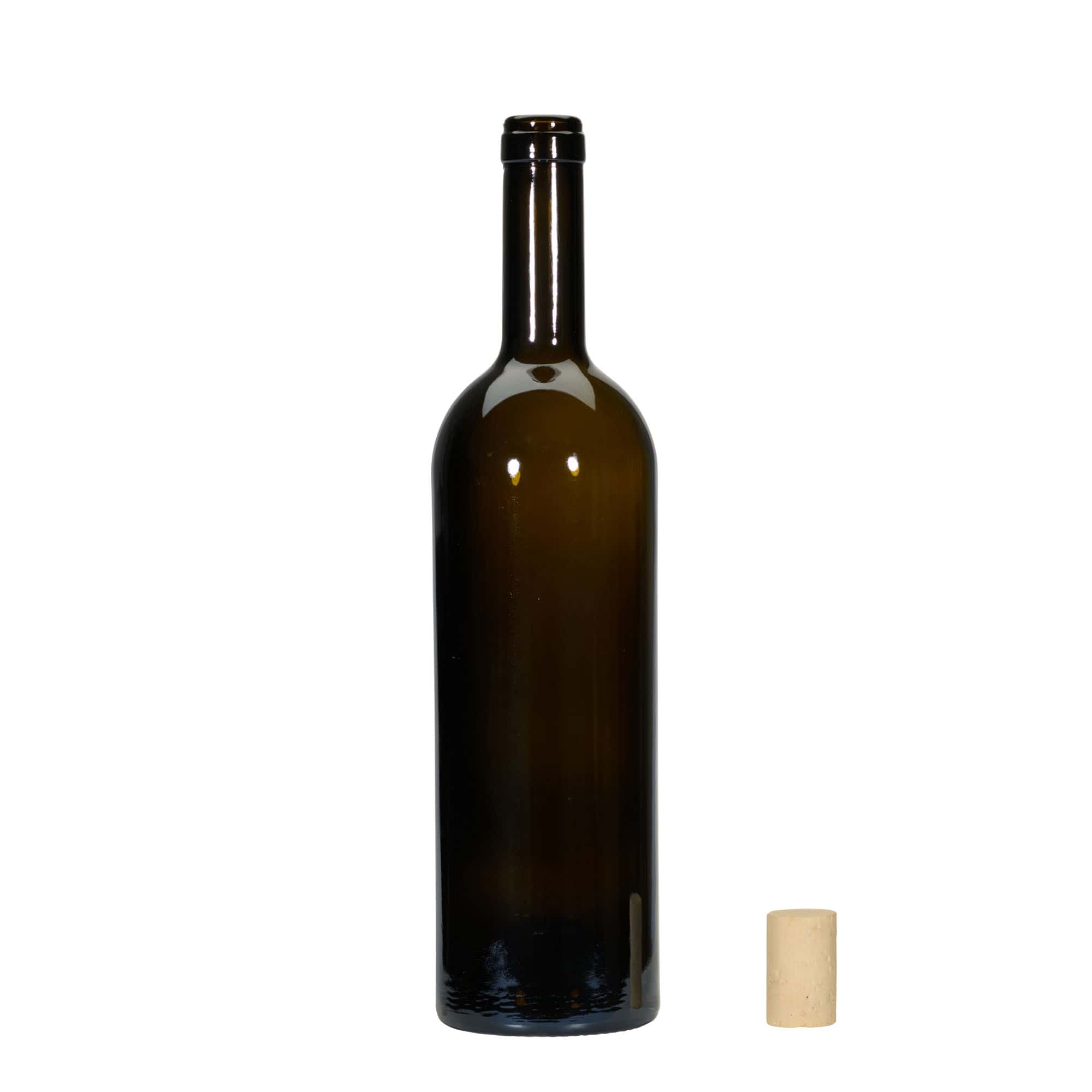 750 ml wine bottle 'Golia', antique green, neck: cork